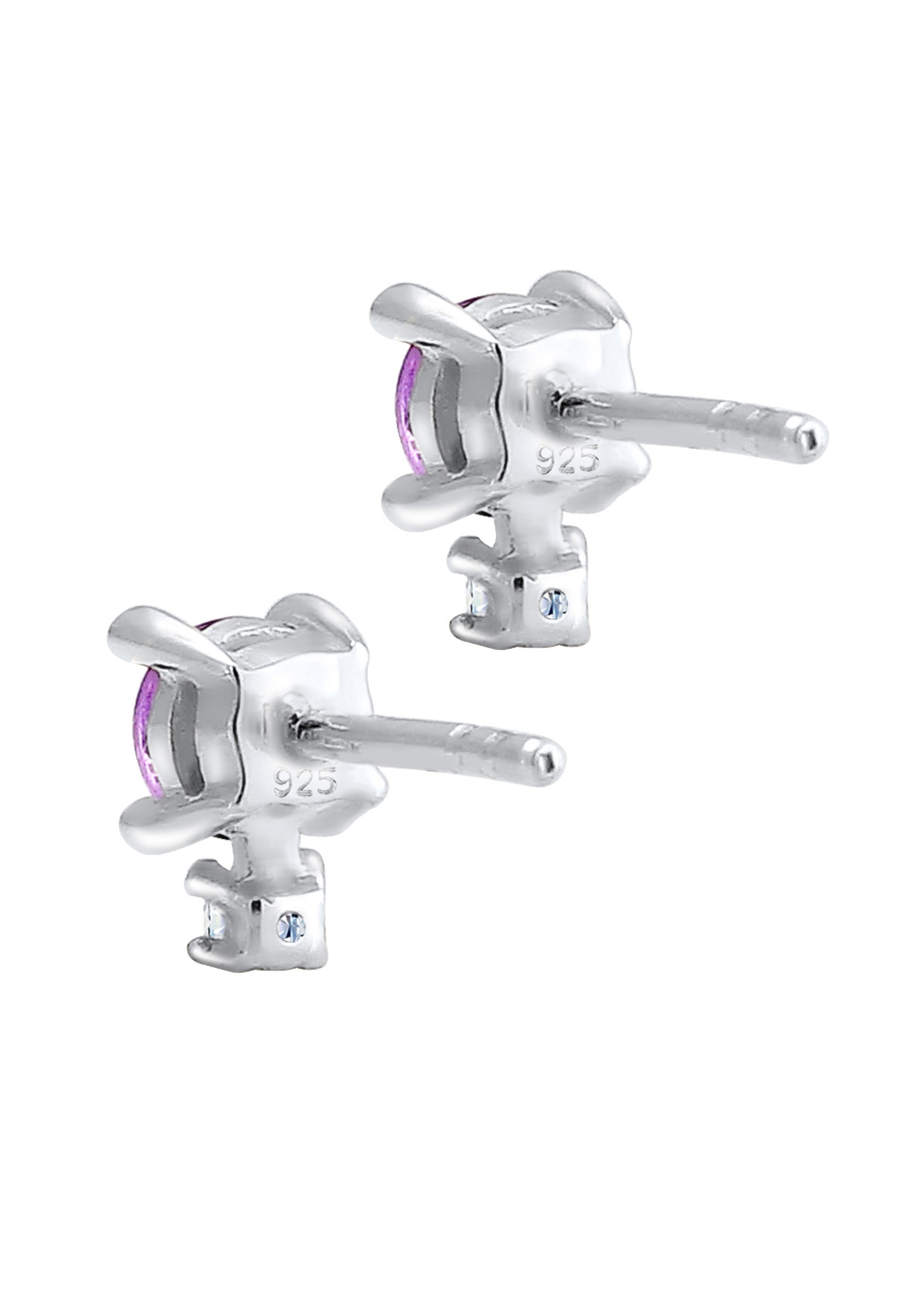 Elli DIAMONDS Paar Ohrstecker »Amethyst Edelstein Diamant (0.06 ct.) 925er Silber«