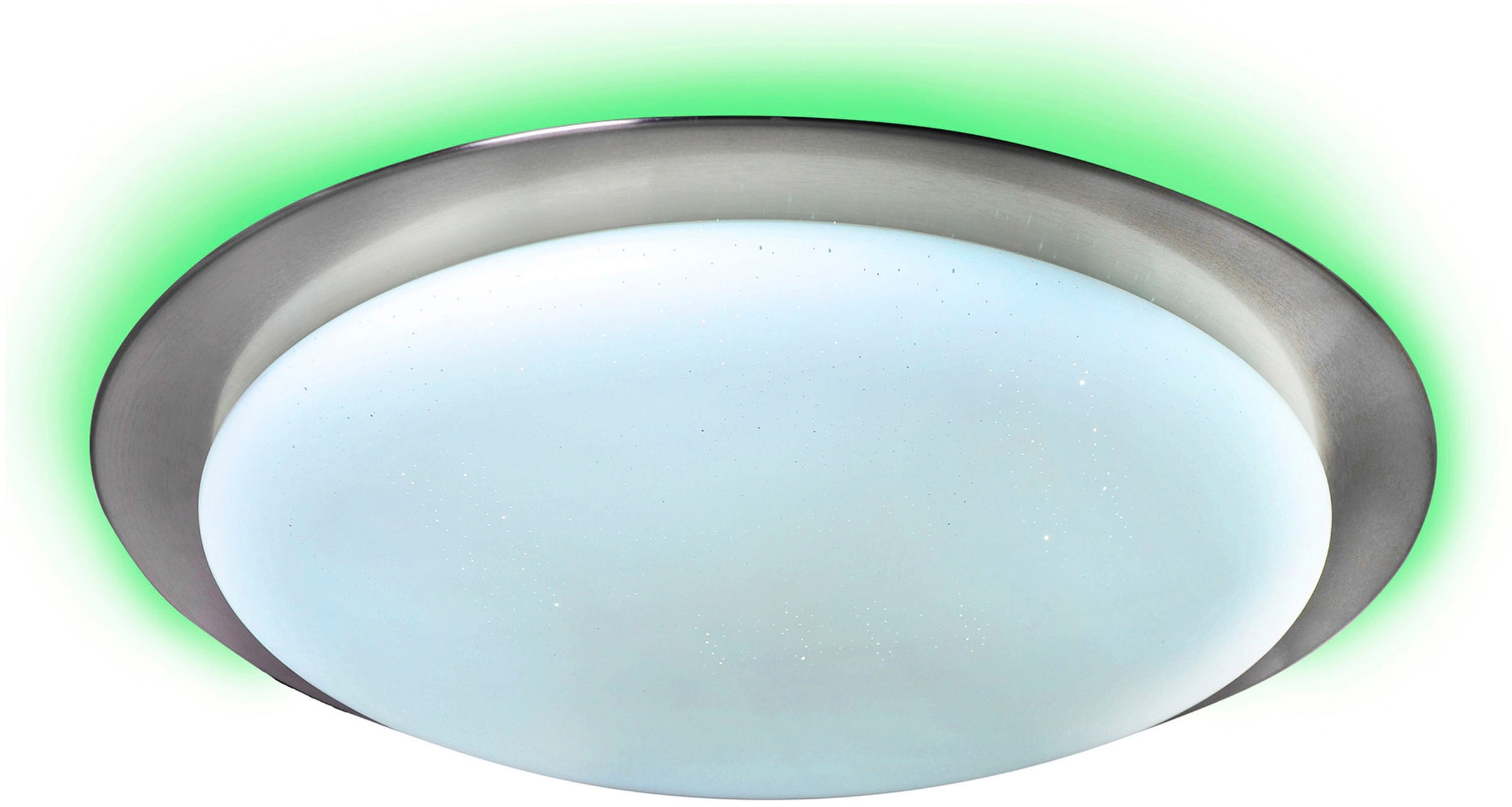 näve LED Deckenleuchte »Turin«, 1 flammig, Leuchtmittel LED-Modul | LED fest integriert, Schirm Kristalleffekt, Nachtlicht, CCT, RGB Rahmenbeleucht., dimmbar