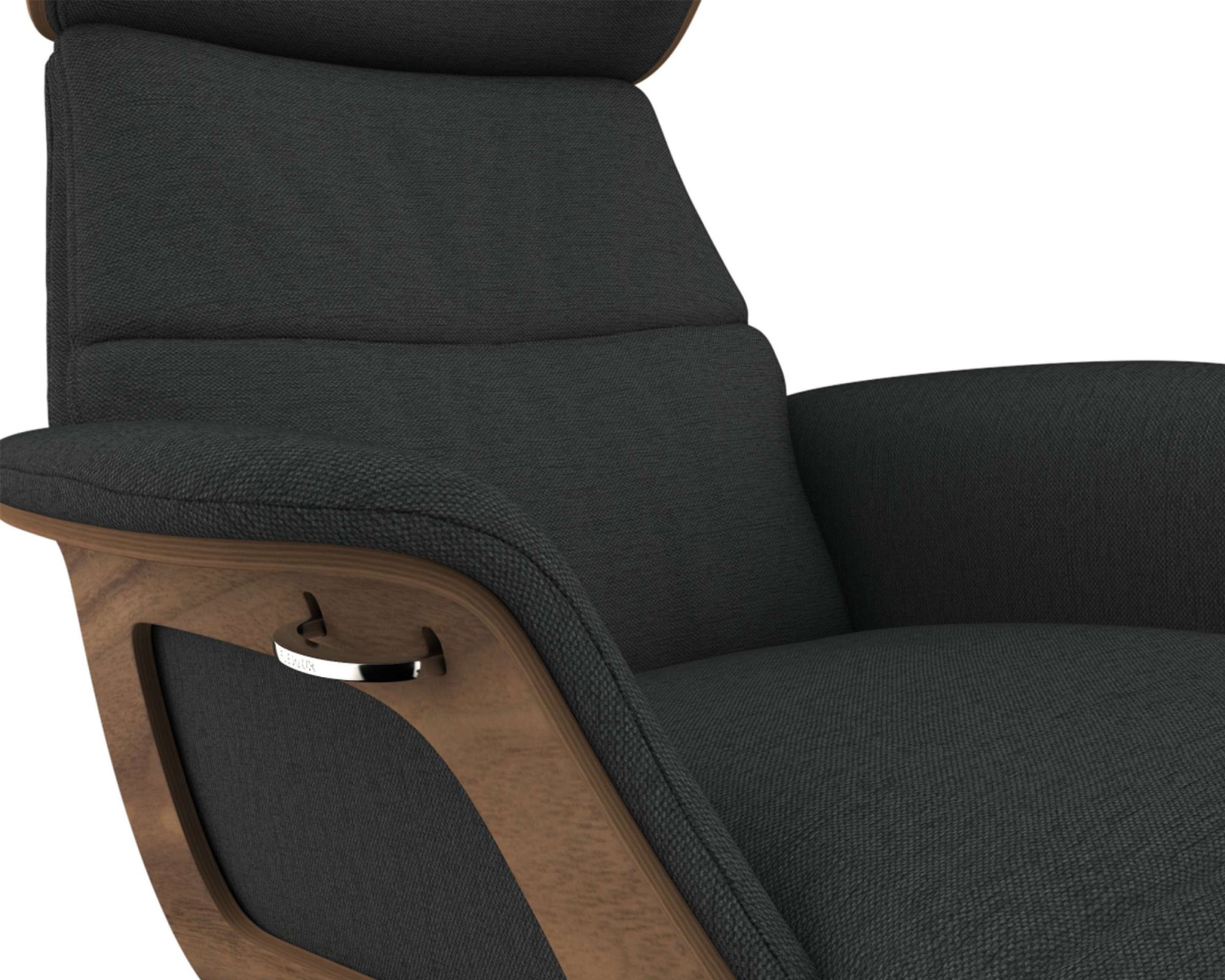 FLEXLUX Loungesessel »Clement Chaislongue, Relaxstuhl, Liegesessel,«, Rücken- & Kopfteilverstellung, Armlehne, Walnuss, Fuß Alu