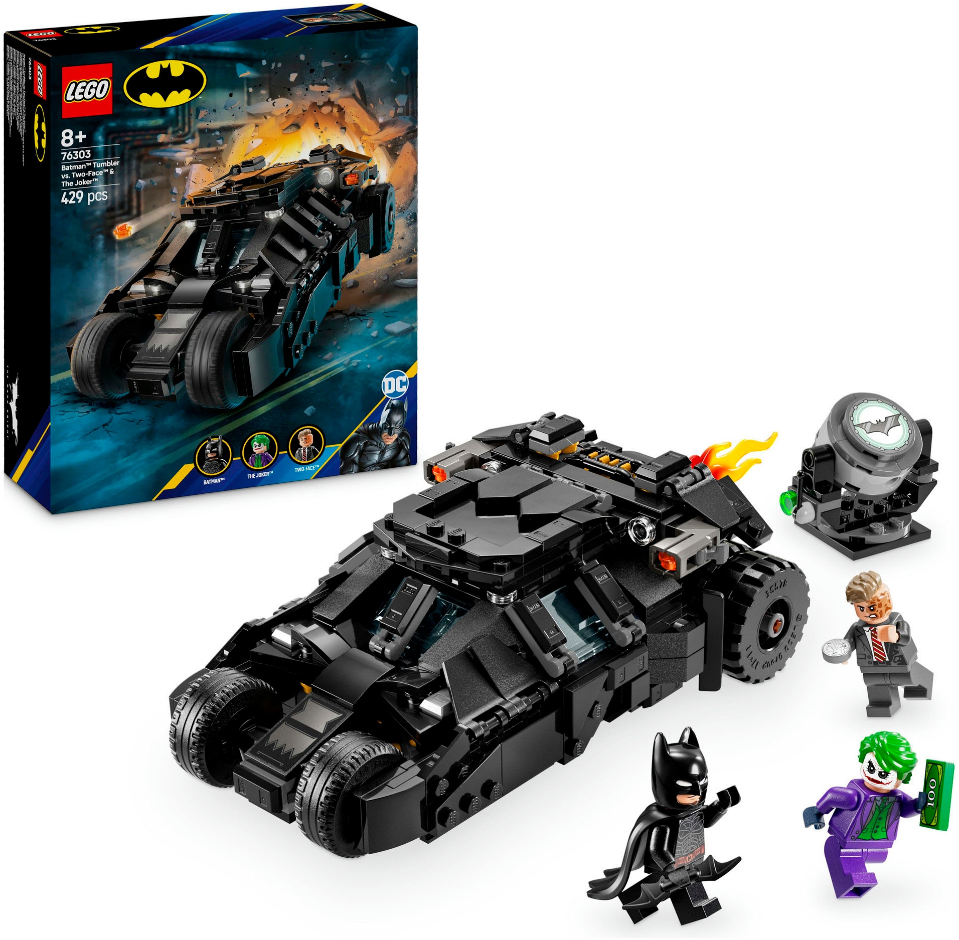 Konstruktionsspielsteine »Batman™ Tumbler vs. Two-Face™ & The Joker™ (76303), LEGO...