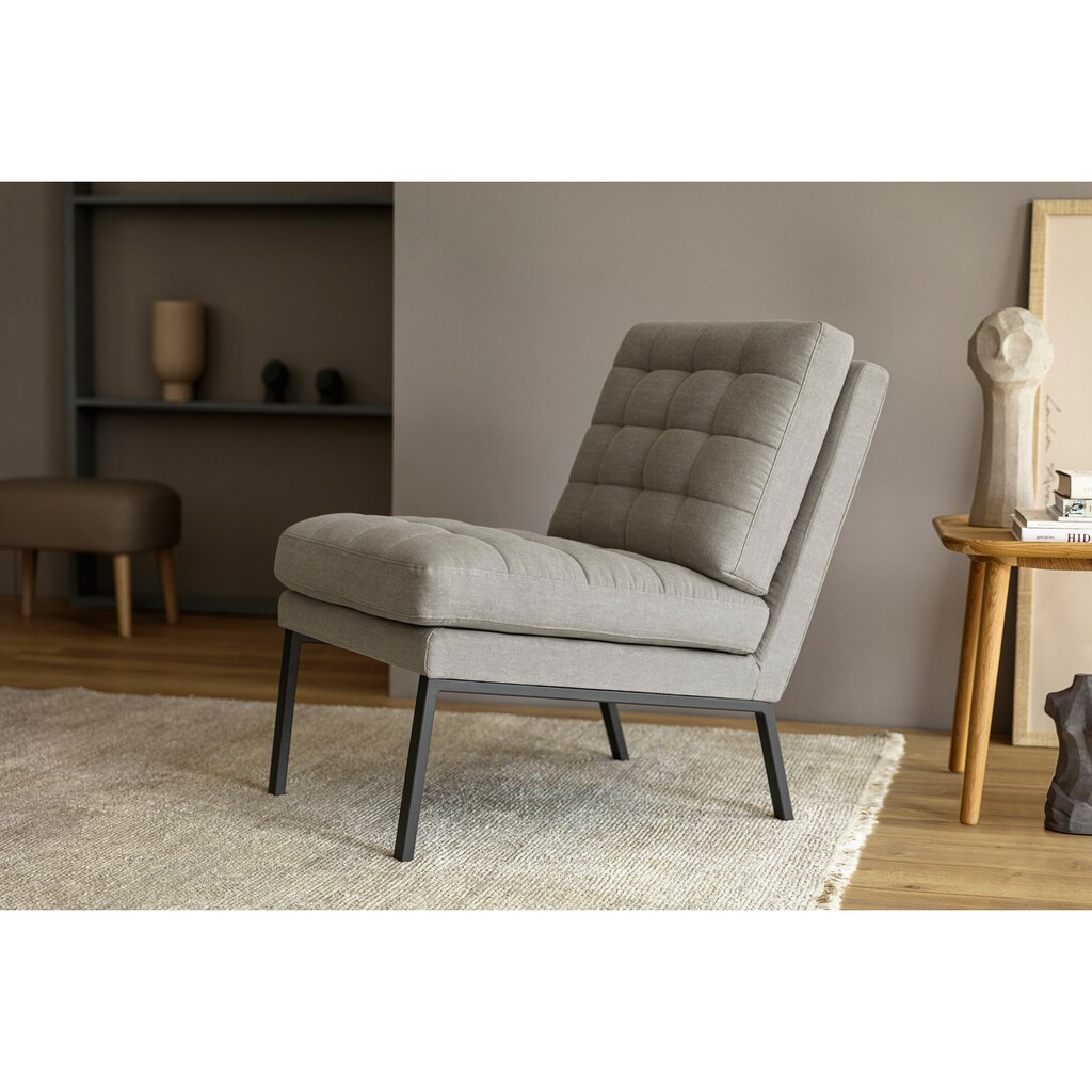 LOVI Sessel »Chilli«, Fußgestell schwarz, klare Formen mit weichen gesteppten Kissen