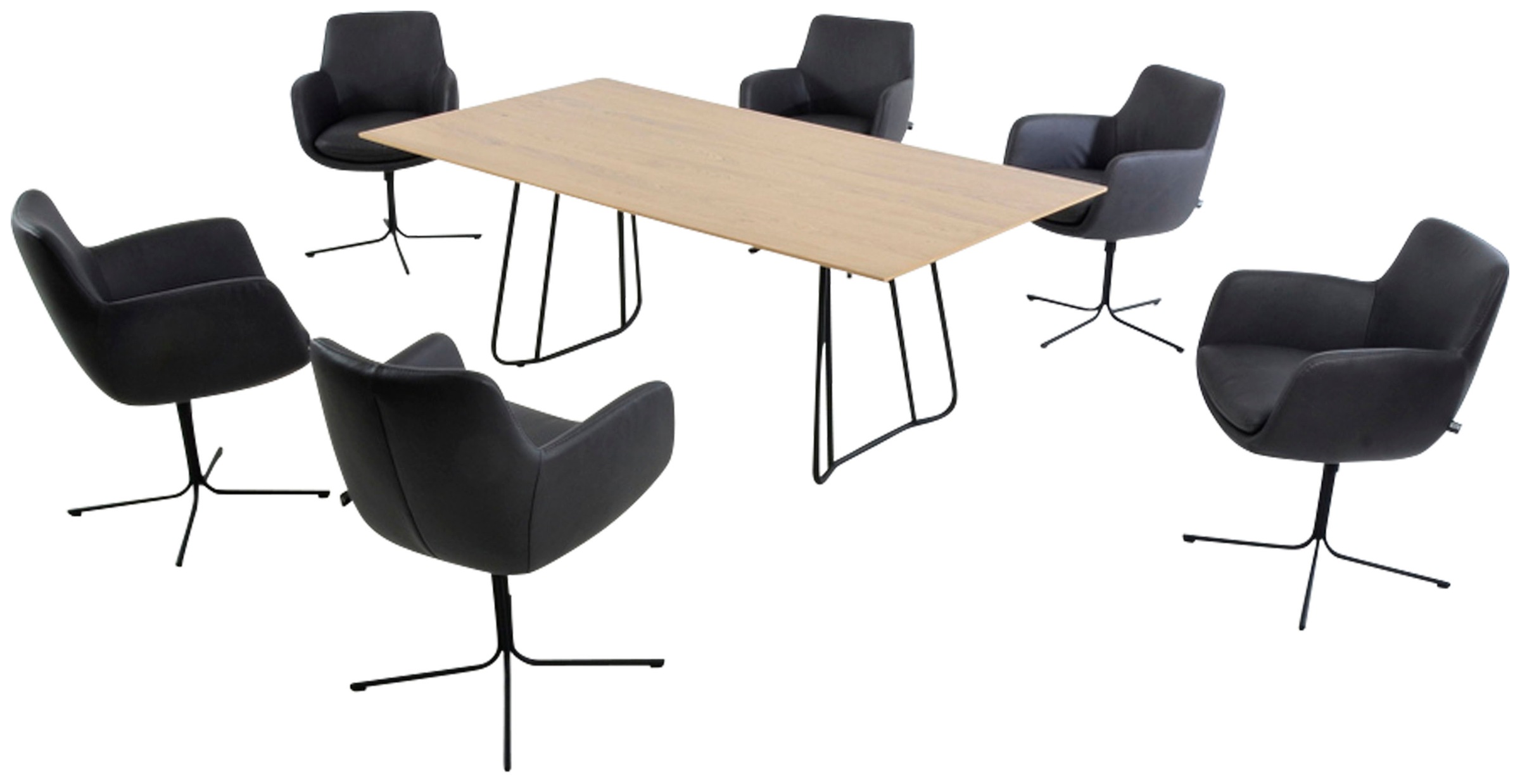 K+W Komfort & Wohnen Drehstuhl »Pego« () filigranem 4-Fuß-Gestell in schwar günstig online kaufen