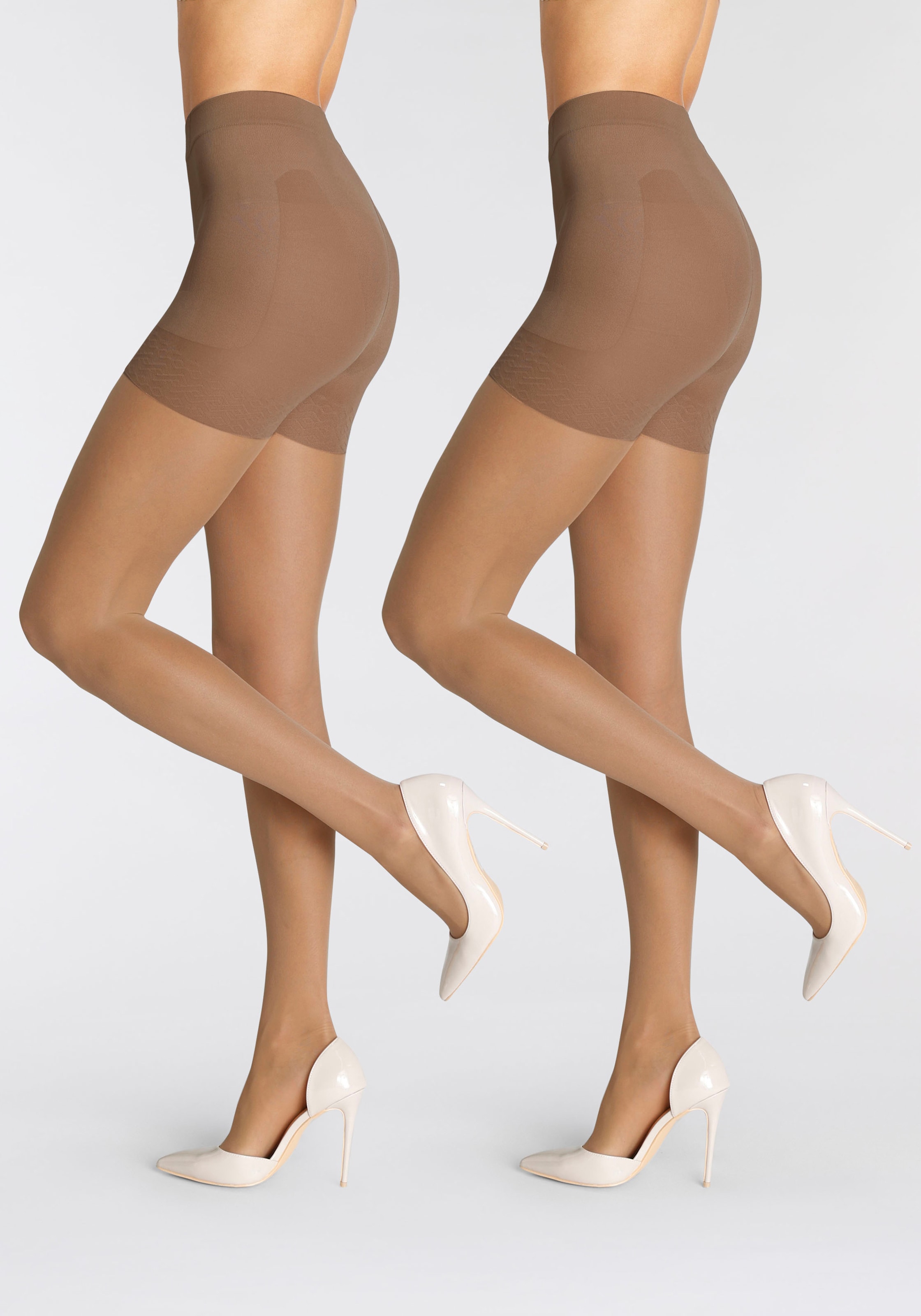 LASCANA Feinstrumpfhose, (2 St.), mit Shaping- und Kompressionseinsätzen