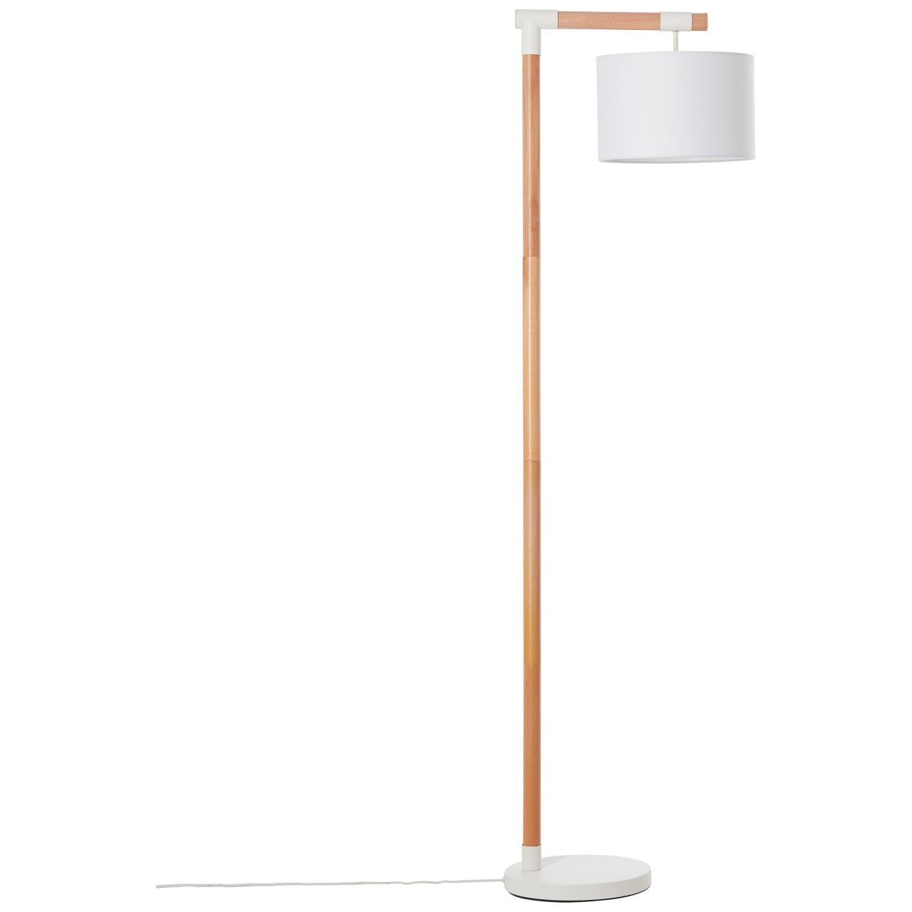 Brilliant Stehlampe »Eloi«, 1 flammig, Leuchtmittel E27 | ohne Leuchtmittel, mit weißem Stoffschirm, 167,5 cm Höhe, E27, Holz/Textil, natur/weiß