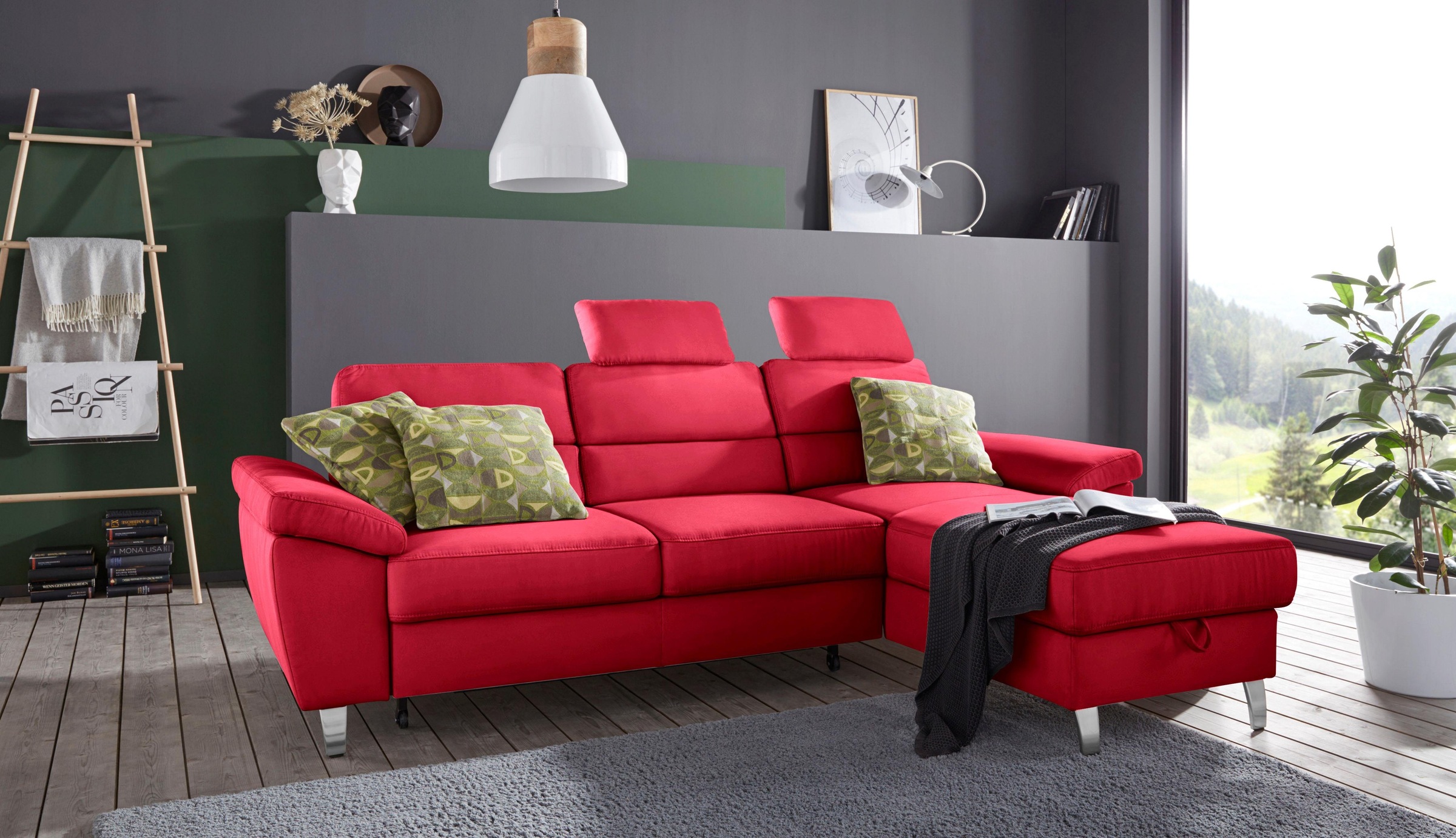 sit&more Ecksofa »Sorano L-Form«, wahlweise mit Bettfunktion und Bettkasten