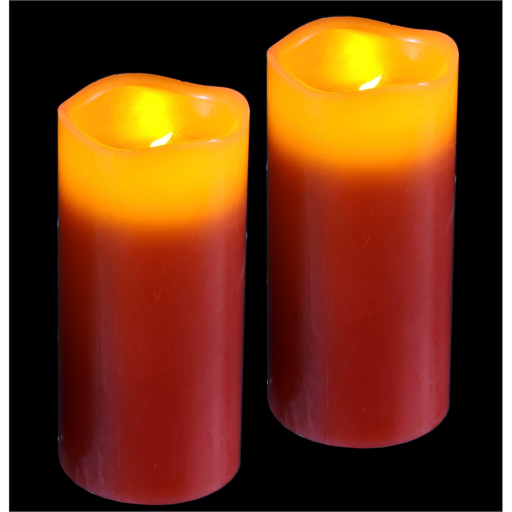 I.GE.A. LED-Kerze »Batteriebetriebene LED-Kerzen aus Echtwachs, Höhe ca. 12,5 cm«