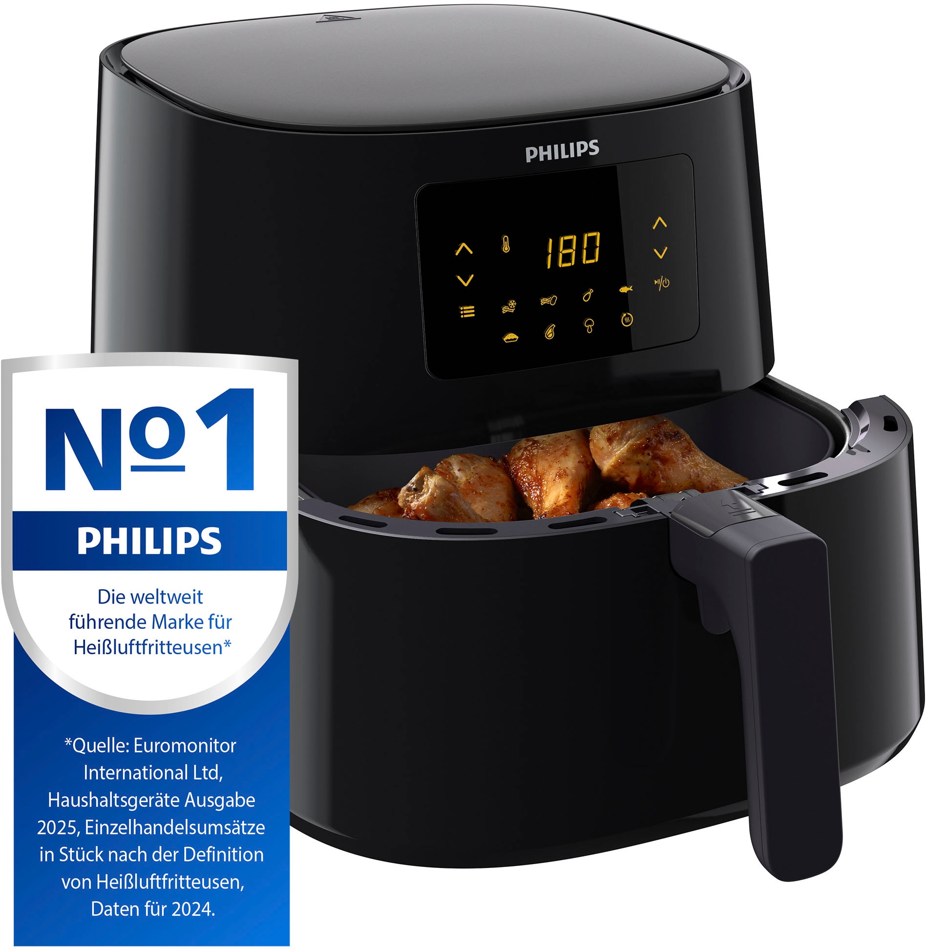 Philips Heißluftfritteuse »XL HD9270/93 6,2l«, 2000 W, mit 7 Voreinstellungen und Warmhaltefunktion, zusätzliche Back-Schale