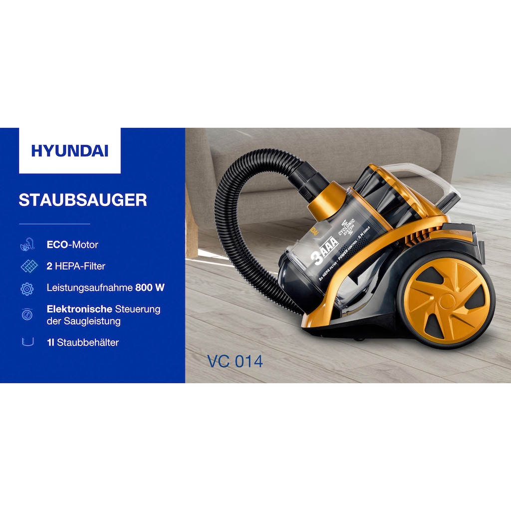 Hyundai Bodenstaubsauger »VC014«, 800 W, beutellos