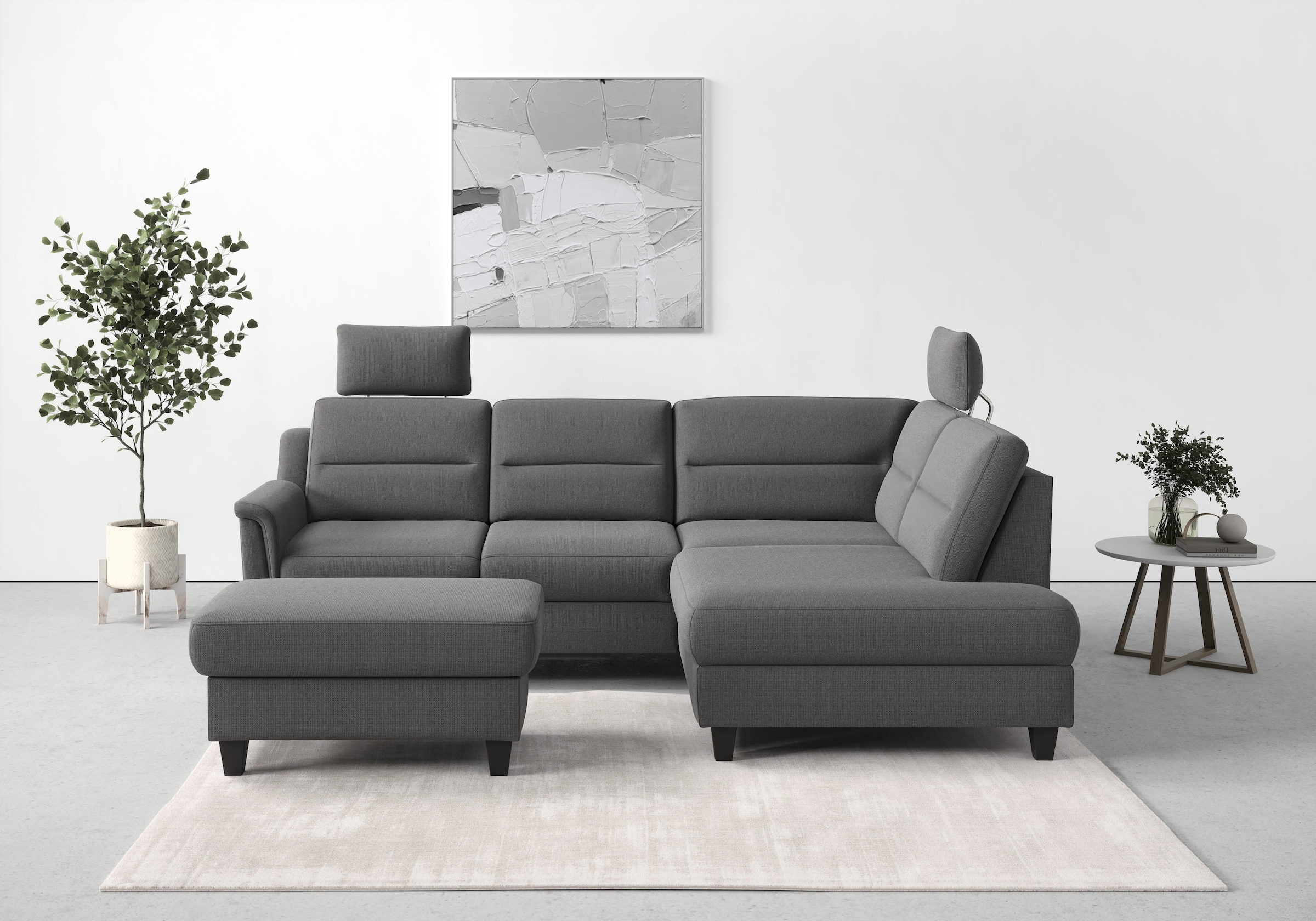 sit&more Stauraumhocker »Farö«, mit Stauraum und Federkern und wengefarbenen Füßen