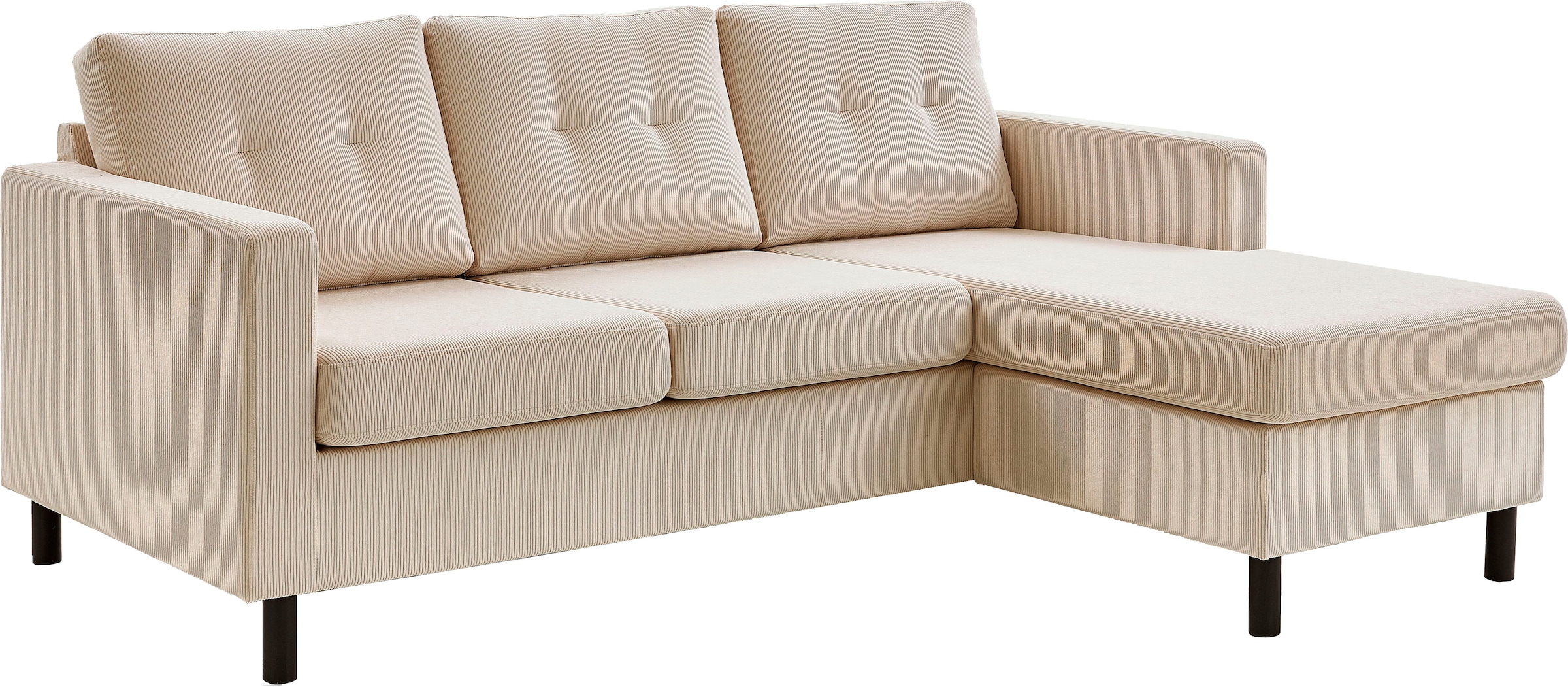 ATLANTIC home collection Ecksofa »Tea L-Form«, Ecksofa, frei im Raum stellbar und Recamiere beidseitig montierbar