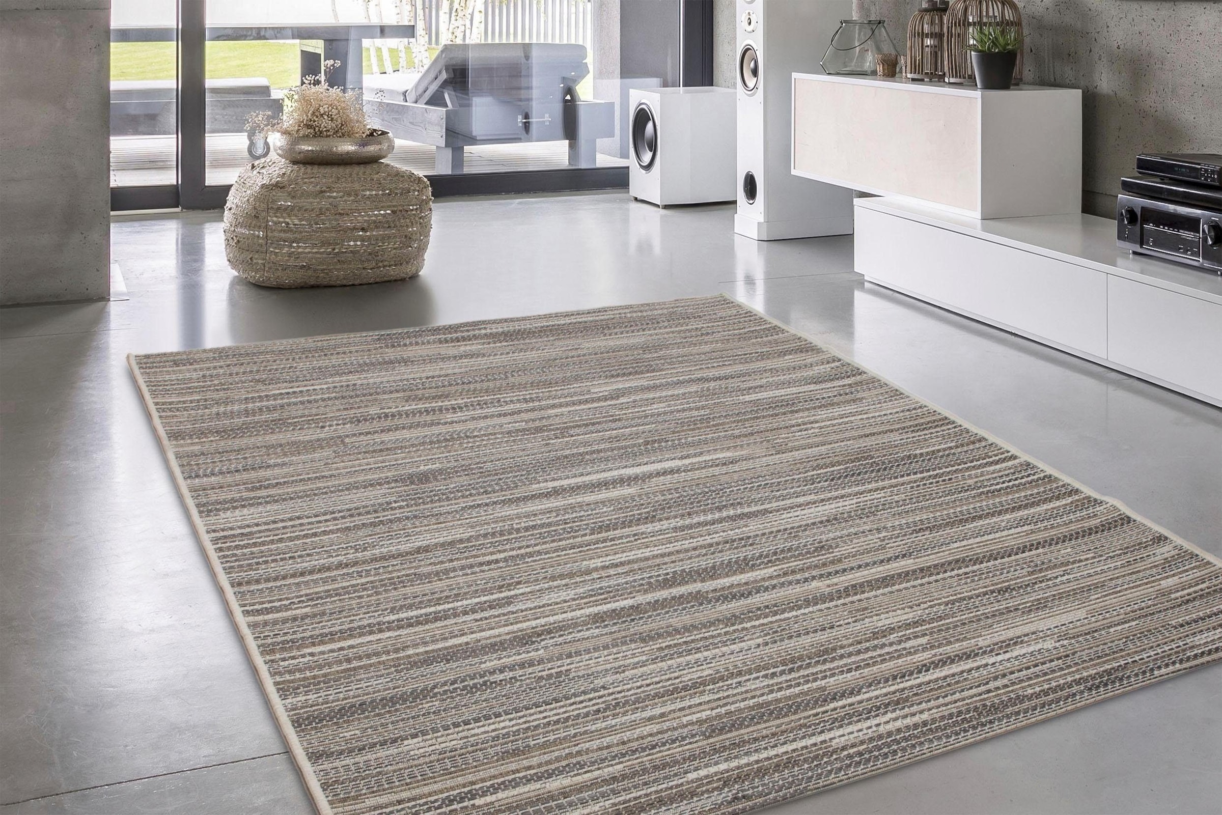 calo-deluxe Teppich »Perugia 1020«, rechteckig, 7 mm Höhe, In- und Outdoor geeignet, Wohnzimmer