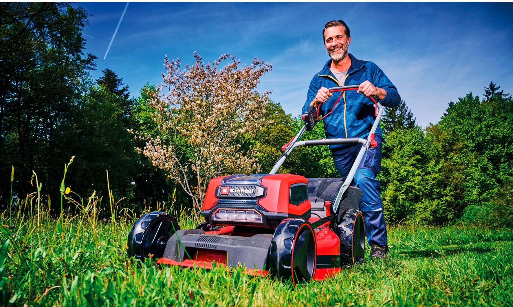 Einhell Akkurasenmäher »GP-CM 36/47 S Li BL (4x4,0Ah)« 4 x 4 Ah Akku und 2 Twincharger