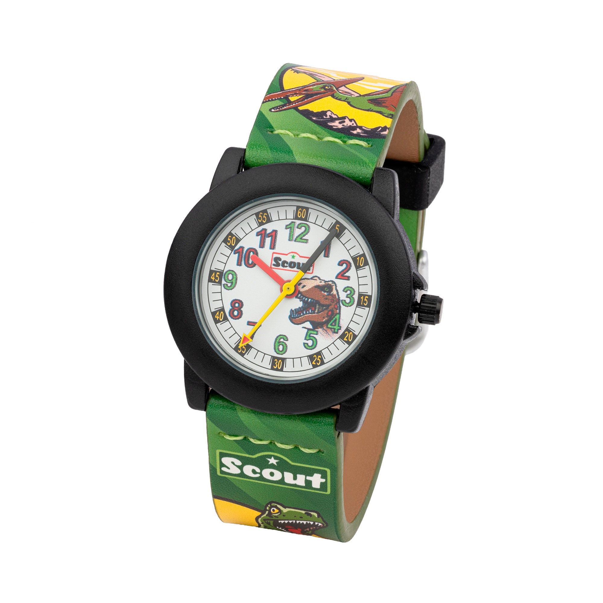 Scout Quarzuhr »Crystal, 280305041, Dinosaurieruhr,« Armbanduhr, Kinderuhr, Lernuhr, Geschenkidee, Schulanfang, Jungen,Dino