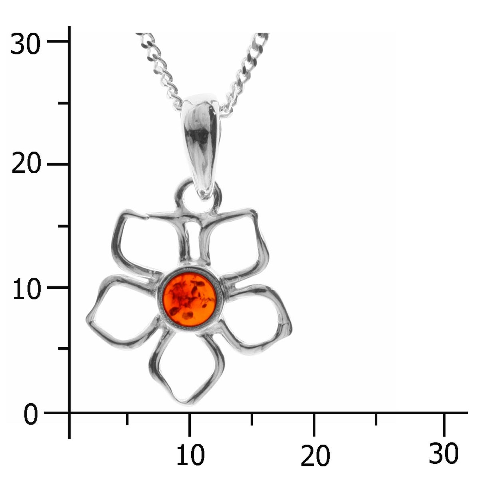 OSTSEE-SCHMUCK Kette mit Anhänger »Ostsee-Schmuck Kette mit Anhänger Blüte 17 mm«, (2 tlg.)