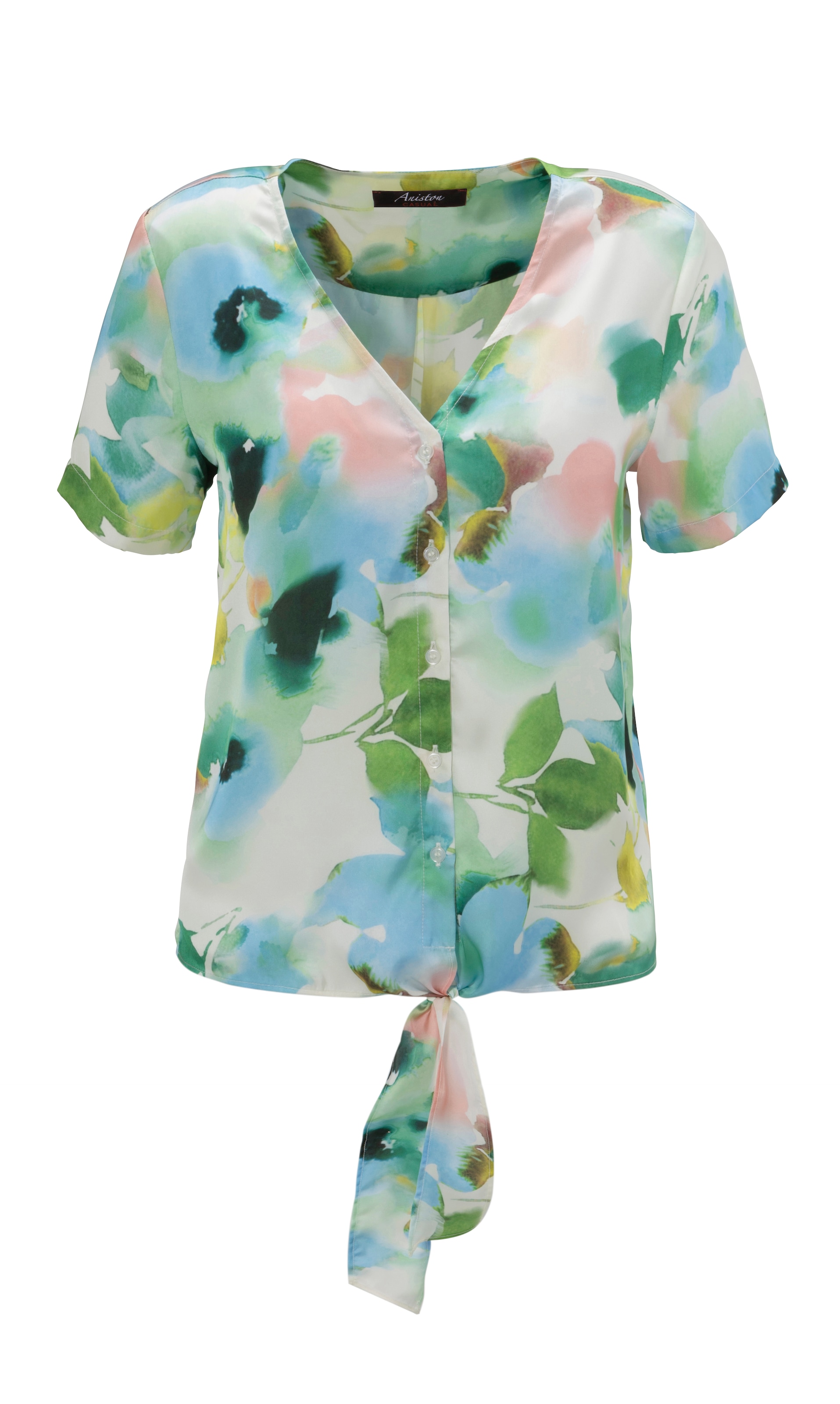 Aniston CASUAL Kurzarmbluse, NEUE im Batik-Look KOLLEKTION Blumendruck kaufen - online mit