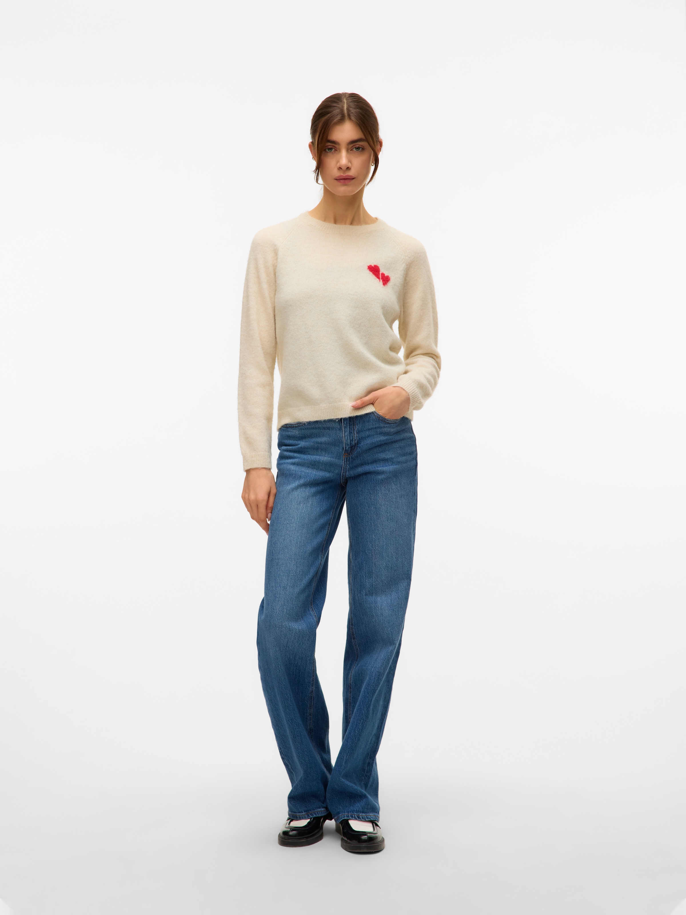 Vero Moda Strickpullover »VMBAM LS O-NECK PULLOVER BOO ENT«