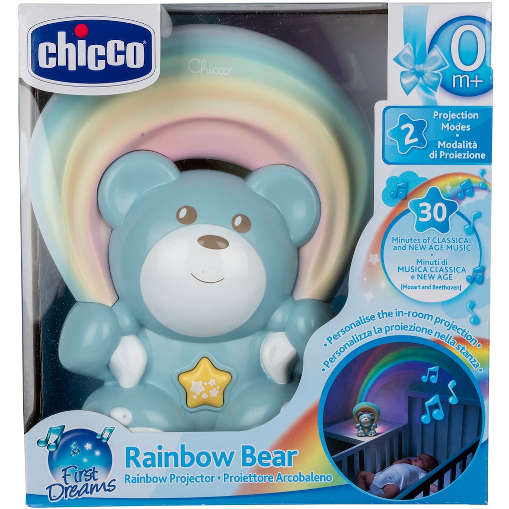 Chicco Nachtlicht »Regenbogenprojektor Bär, Blau«, mit Melodien