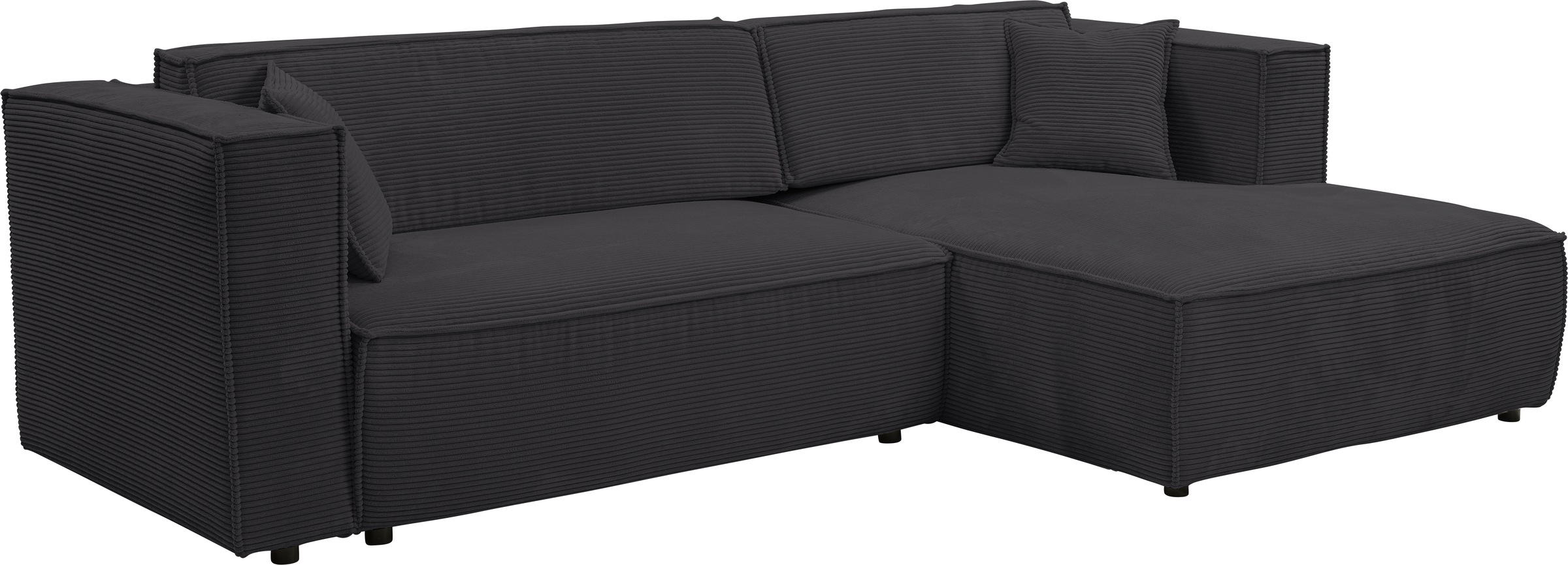 WERK2 Ecksofa »Atlanta-New 295 x 182 cm mit Bett & Bettkasten, Cord, zeitlos« Cord, L-Form, XXL, Schlaffunktion, Bettkasten