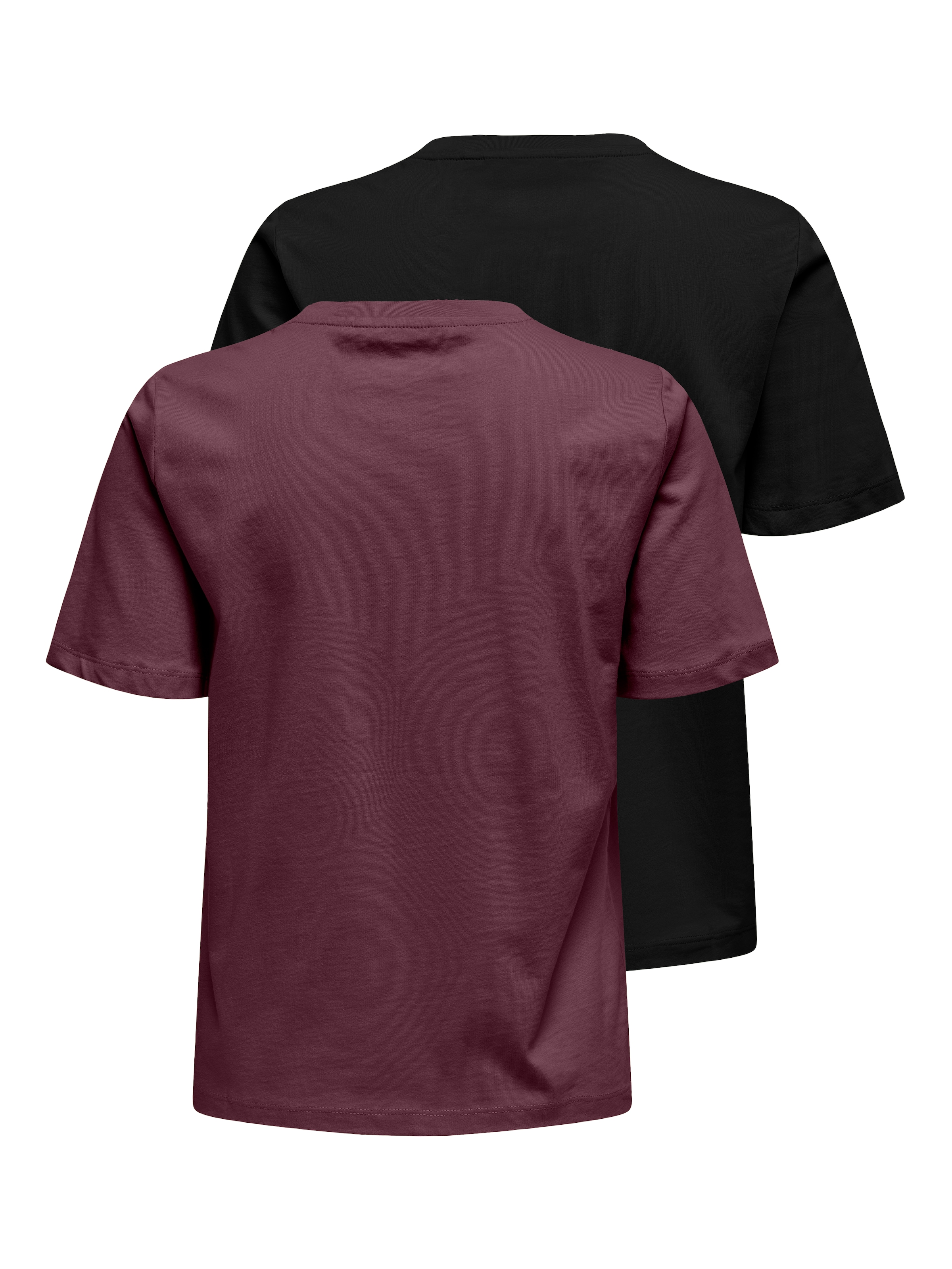 ONLY Kurzarmshirt »ONLONLY – Doppelpack T-Shirts für Alltag und Freizeit« Packung, 2 Stk. regular fit, Jersey, Baumwolle, Rundhals, unifarben