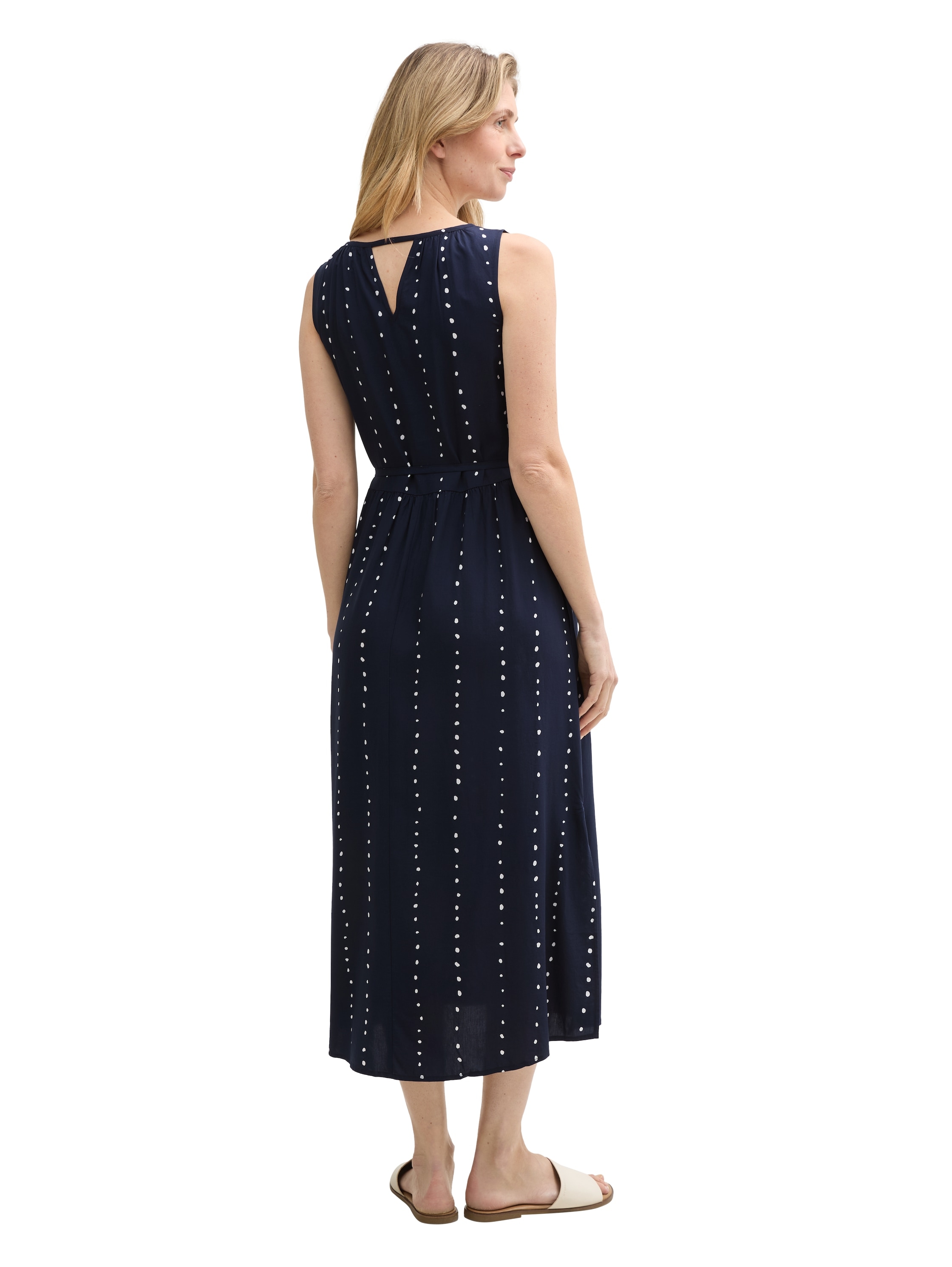 TOM TAILOR Druckkleid, mit Punkten und ohne Ärmel