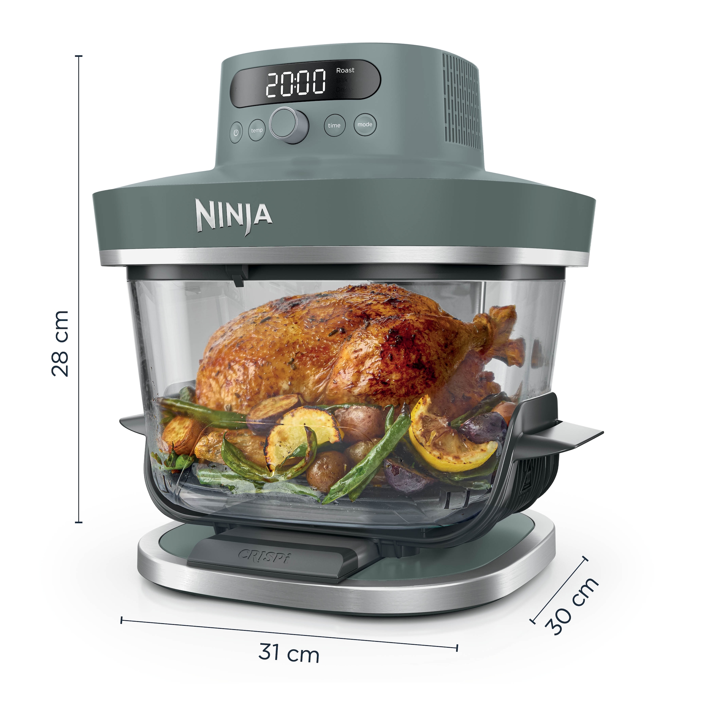 NINJA Heißluftfritteuse »CRISPi PRO 7-in-1 Glas-Air-Fryer - Beige AS101EULG« 2050 W 7 Kochfunktionen, Vorbereitung, Zubereitung + Aufbewahrung von Speisen