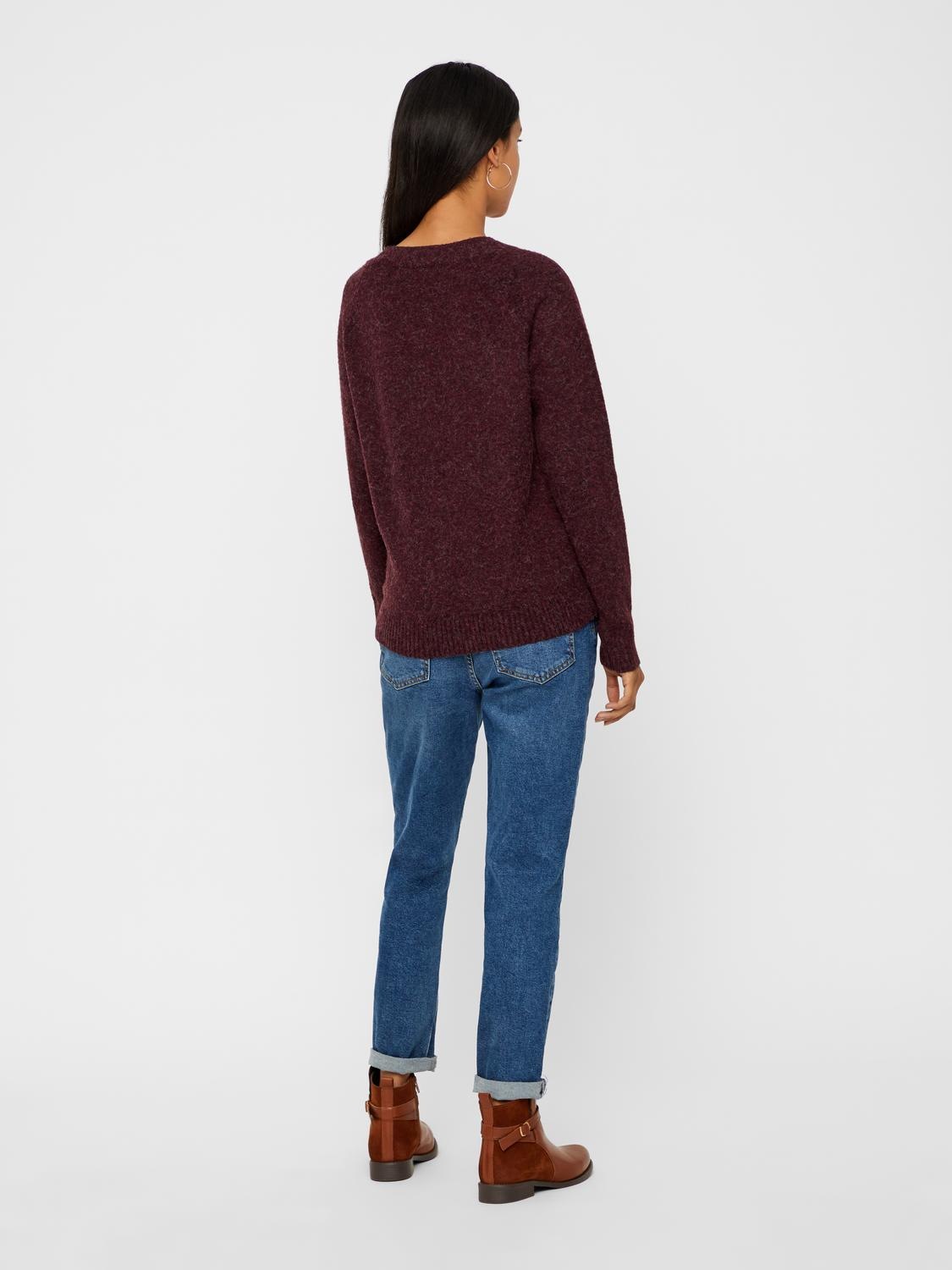 Vero Moda Rundhalspullover »VMDOFFY LS O-NECK BLOUSE GA NOOS« Materialmix, regular fit