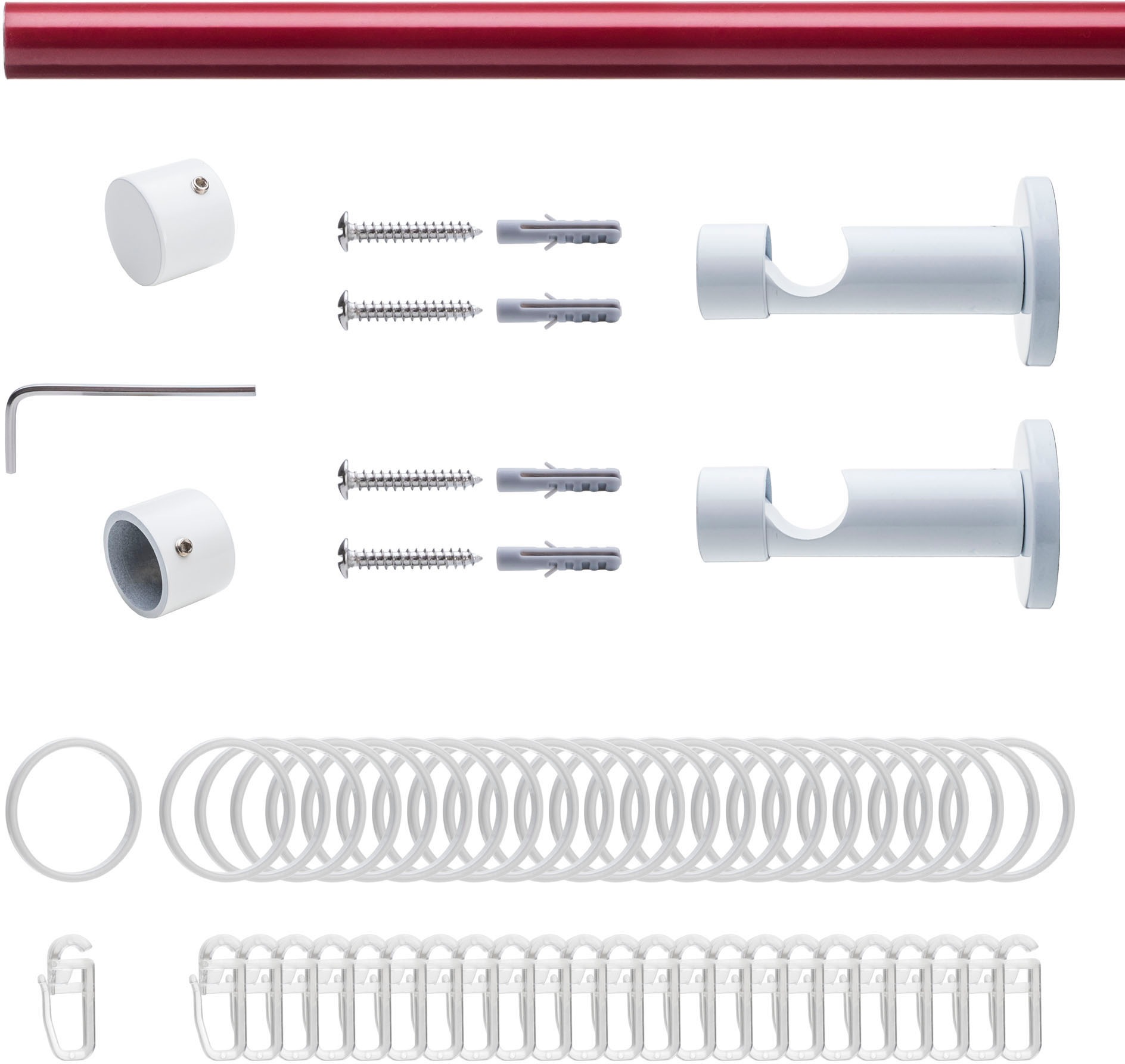 Liedeco Gardinenstange »Fertigstilgarnitur 20 mm Power Celebration Kappe« Ø günstig online kaufen