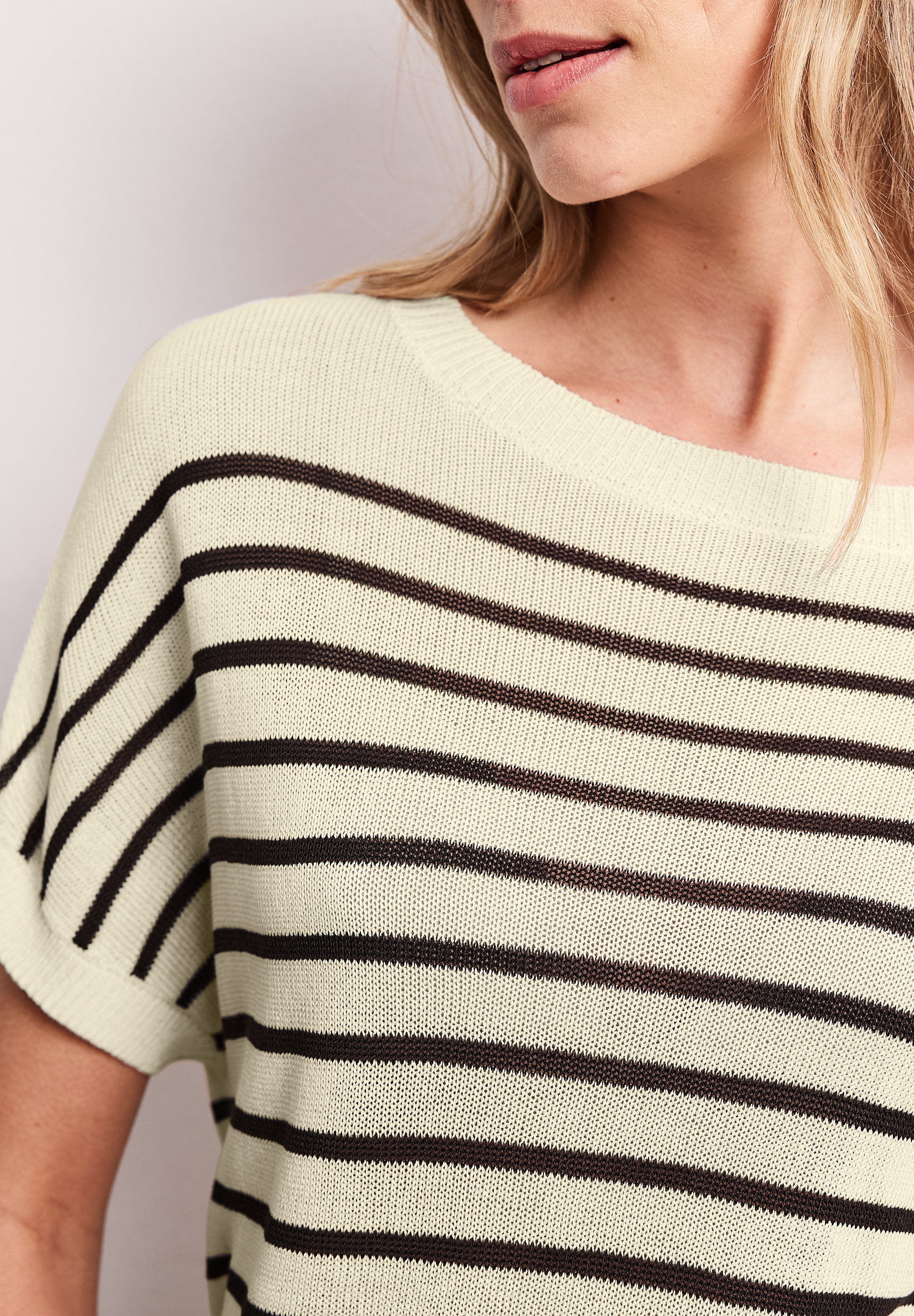 STREET ONE Pullunder mit Boatneck und Streifen