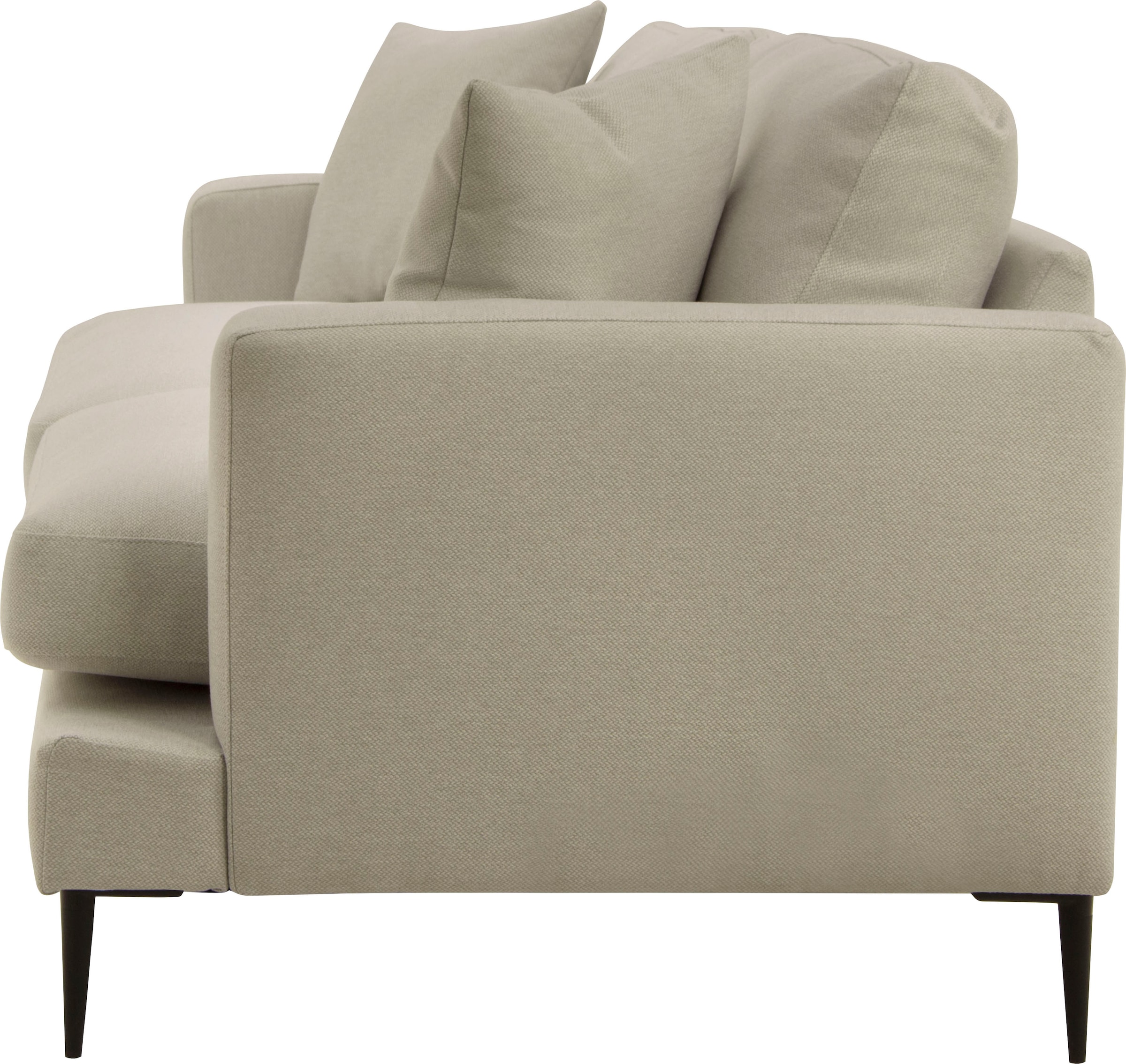 Leonique 2-Sitzer »Cozy elegantes Designsofa, Maße B/T/H: 151/97/80 cm«, mit losen Kissen und Metallbeinen