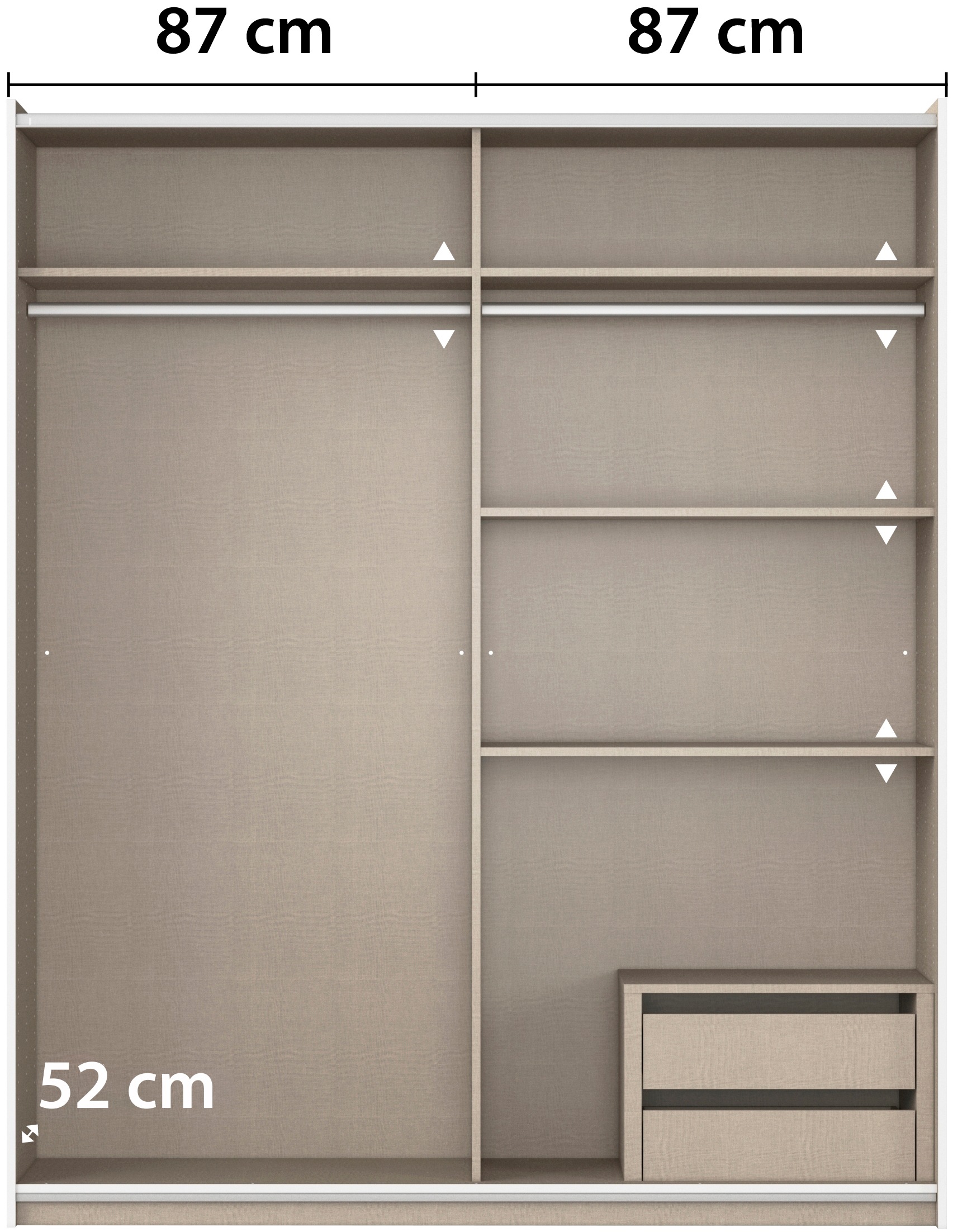 rauch Schwebetürenschrank »Kleiderschrank Drehtürenschrank Schrank Garderobe KRONACH TOPSELLER« in 3 Ausstattungen BASIC/CLASSIC/PREMIUM, Breiten 131/175/218/261 cm,  optional ohne, mit 1 oder 2 Spiegel, viel Stauraum MADE IN GERMANY
