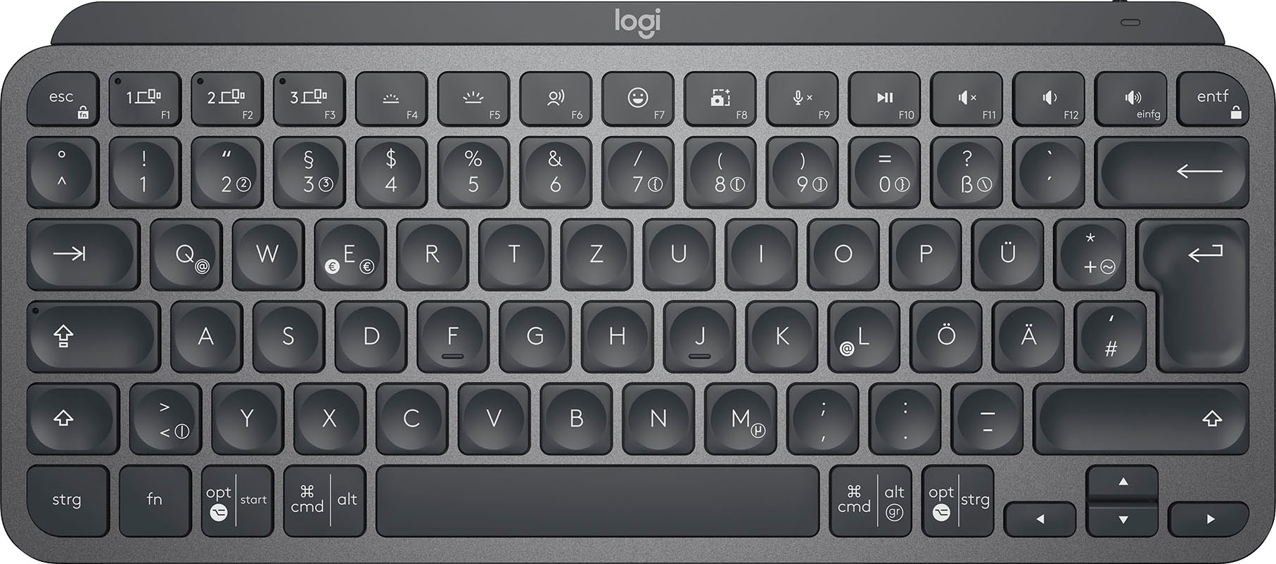 Logitech Wireless-Tastatur »MX Keys Mini Kabellose Tastatur«, (Multimedia-Tasten-Fn-Tasten)