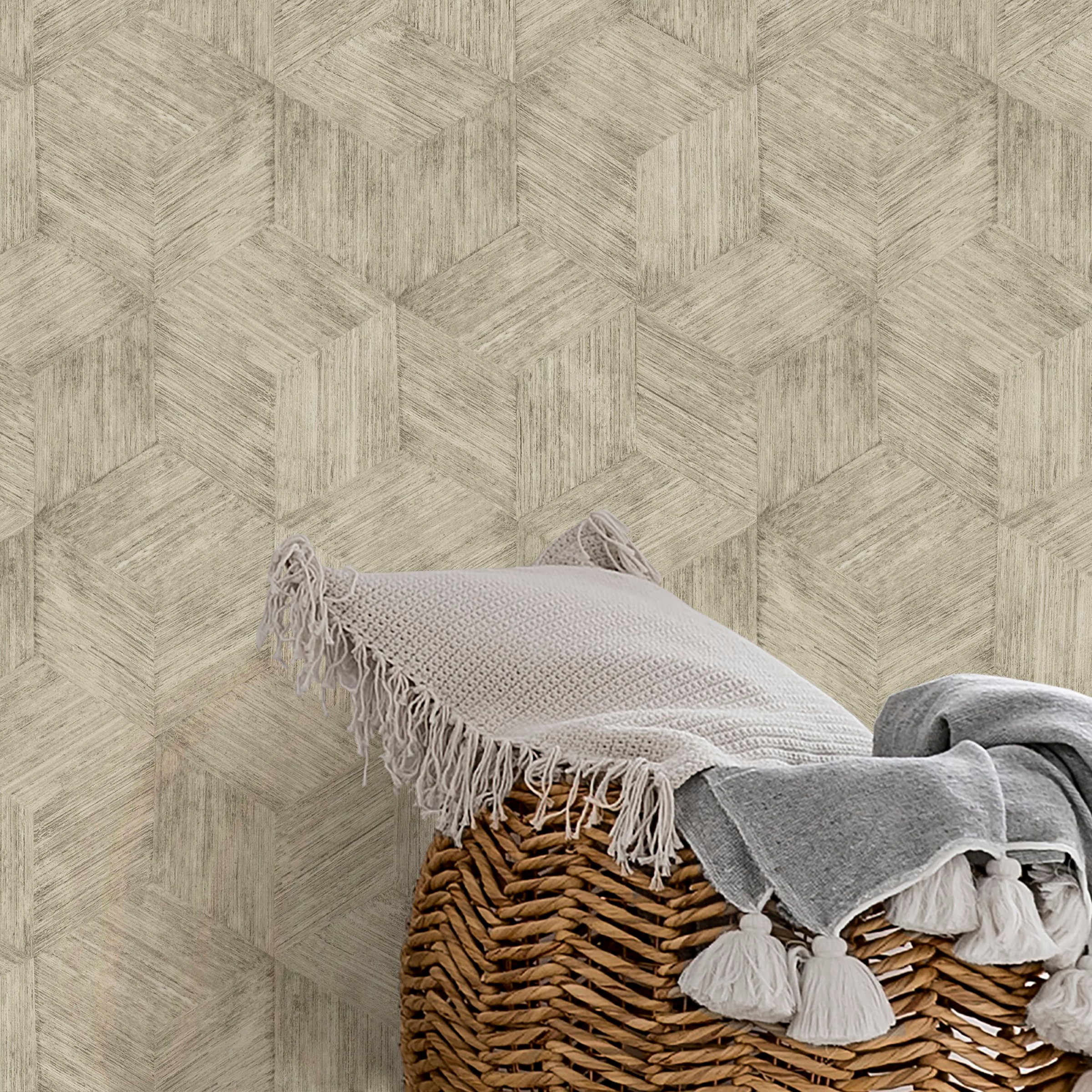 Superfresco Easy Vliestapete »Superfresco Easy Vliestapete Rotan Beige« Flechtoptik geprägt Superfresco Easy Vliestapete Rotan Beige