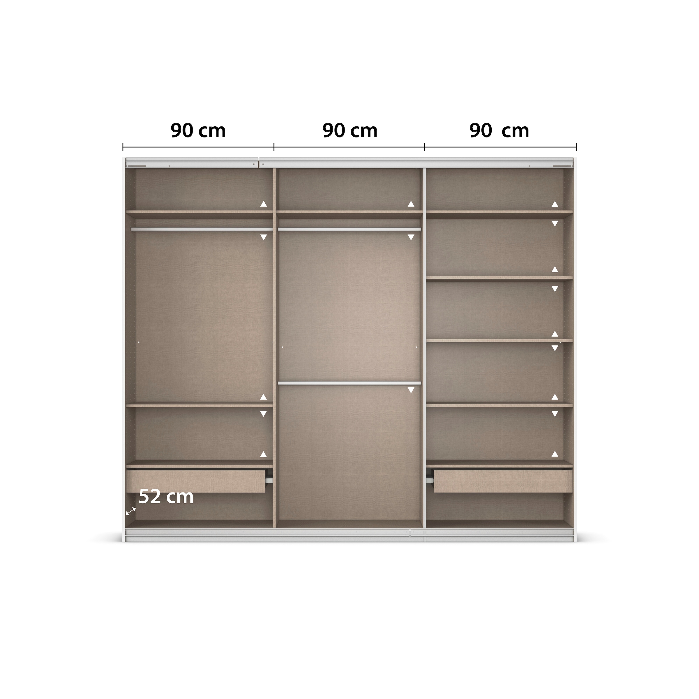 rauch Kleiderschrank »Schwebetürenschrank OTTO´s Choice Garderobe Schrank TOP ANGEBOT Avola«, (in 3 verschiedenen Ausstattungen BASIC/CLASSIC/PREMIUM), mit eleganten Zierleisten in Chrom, Schwarz oder Weiß MADE IN GERMANY
