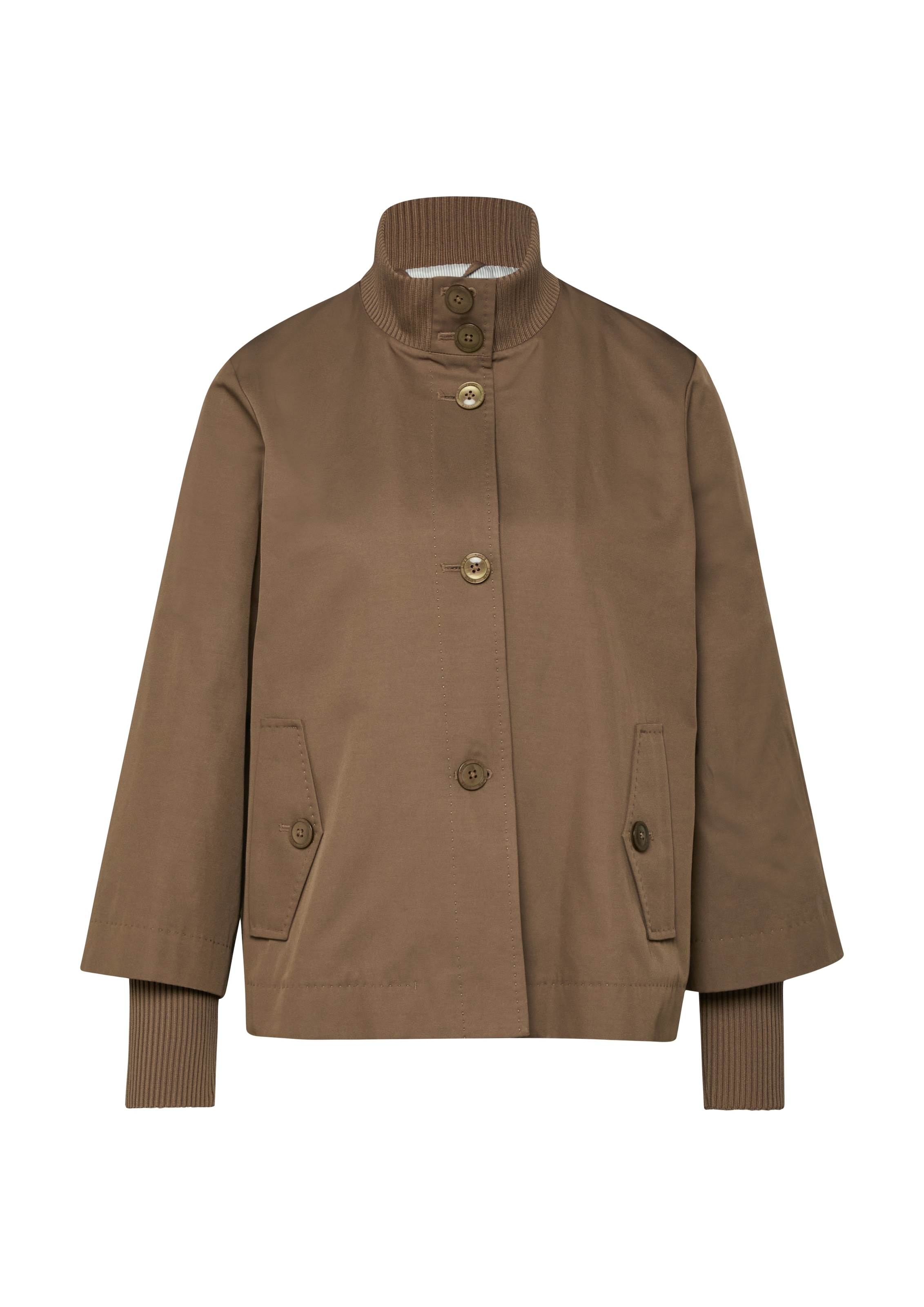 s.Oliver BLACK LABEL Kurzjacke ohne Kapuze mit Stehkragen und Knopfleise