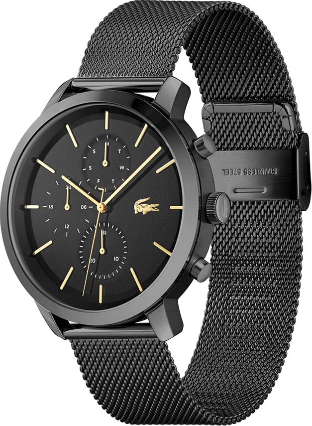 Lacoste Multifunktionsuhr »REPLAY«, Quarzuhr, Armbanduhr, Herrenuhr, Datum, Edelstahlarmband