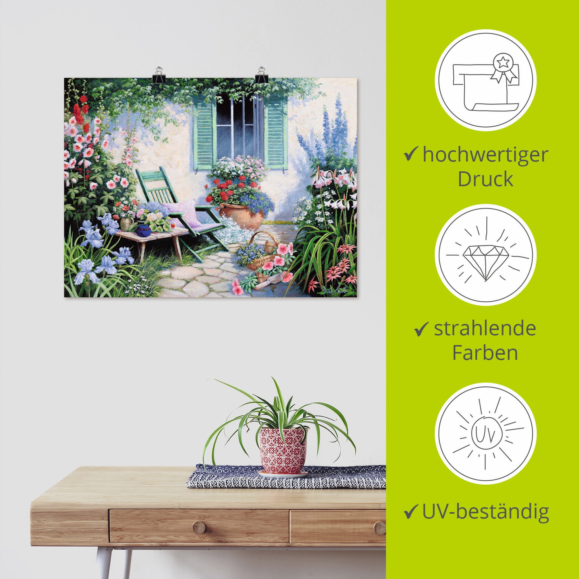 Artland Wandbild »Ein schöner Platz«, Garten, (1 St.), als Leinwandbild, Poster in verschied. Größen