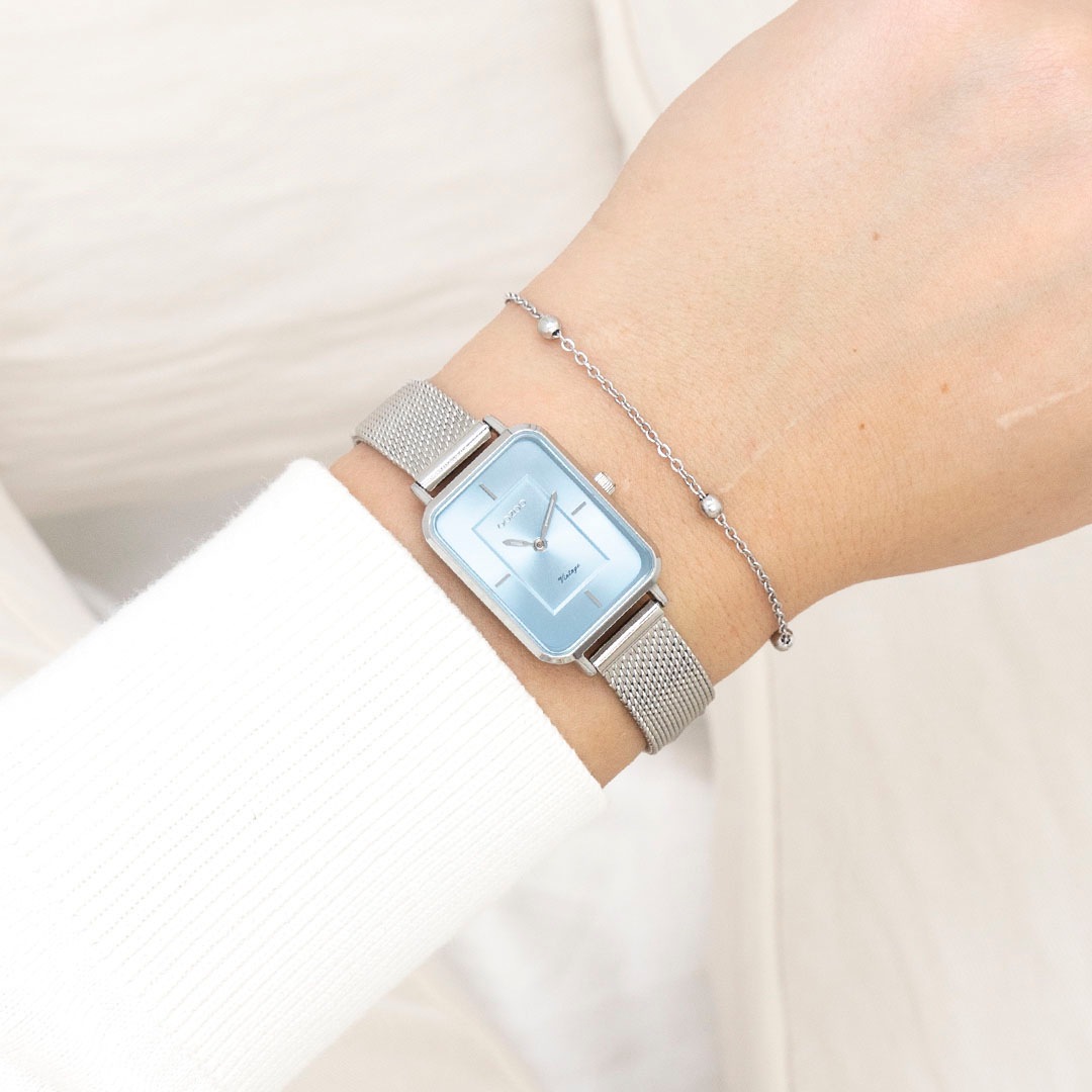 OOZOO Quarzuhr, Armbanduhr, Damenuhr, Edelstahlarmband, analog