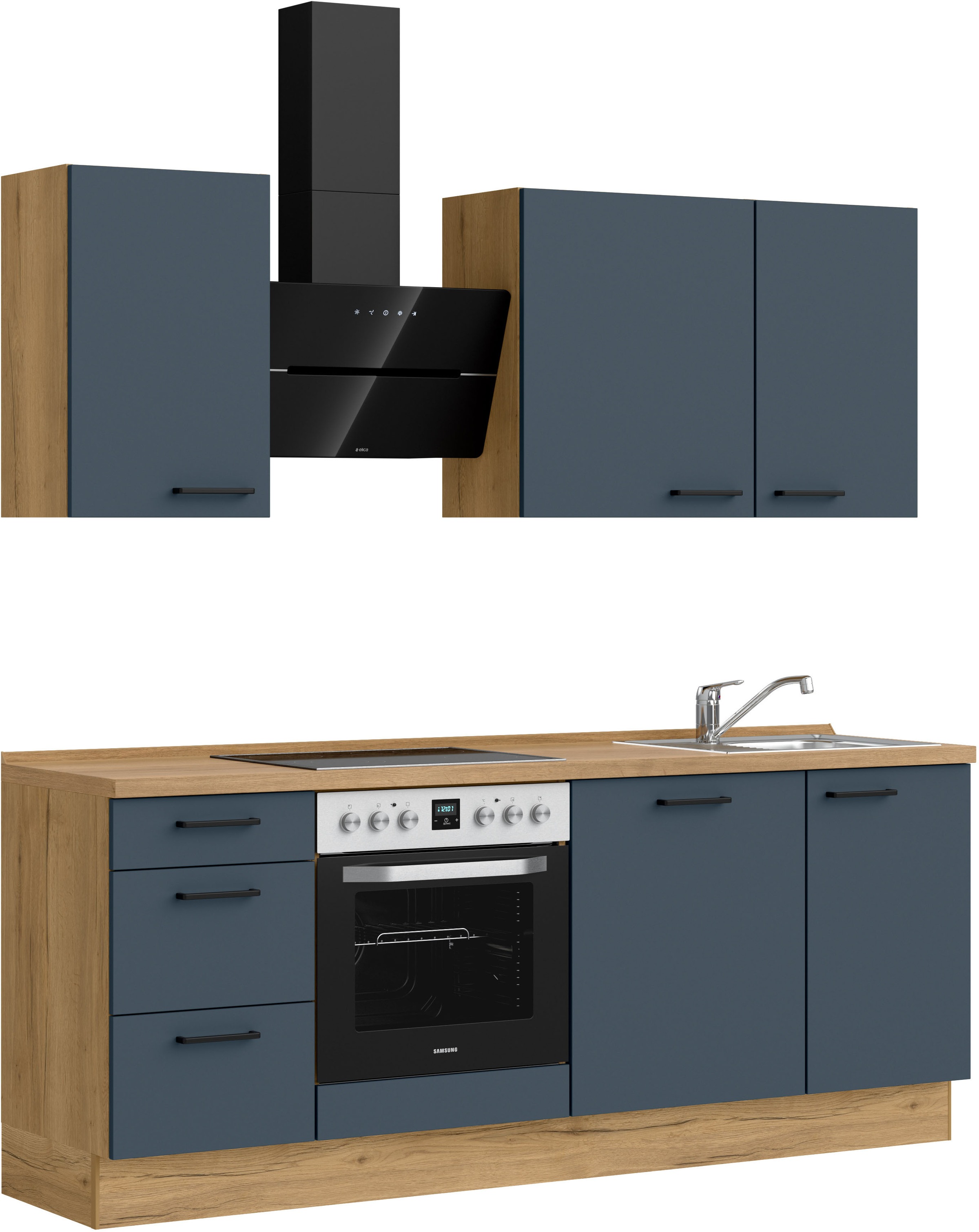 nobilia® Küchenzeile »"Easytouch II"«, vormontiert, Ausrichtung wählbar, Breite 210 cm, wahlw. mit E-Geräten