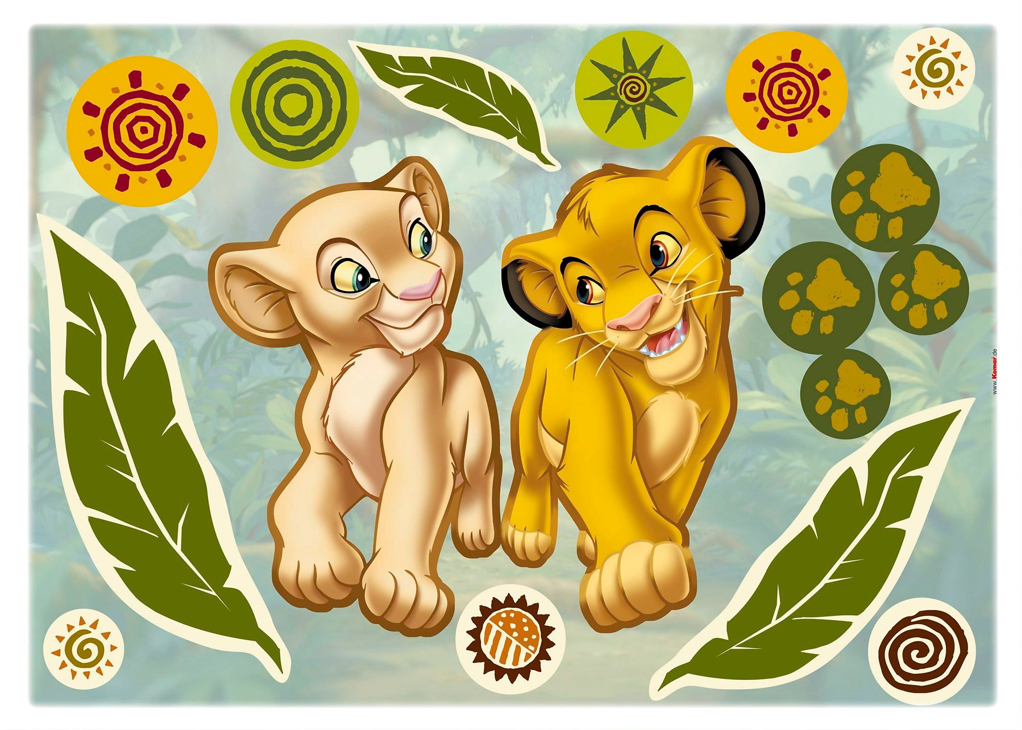 Komar Wandtattoo »Simba and Nala - Größe 50 x 70 cm«, (17 St.), selbstklebend, Wandsticker, Kinderzimmer
