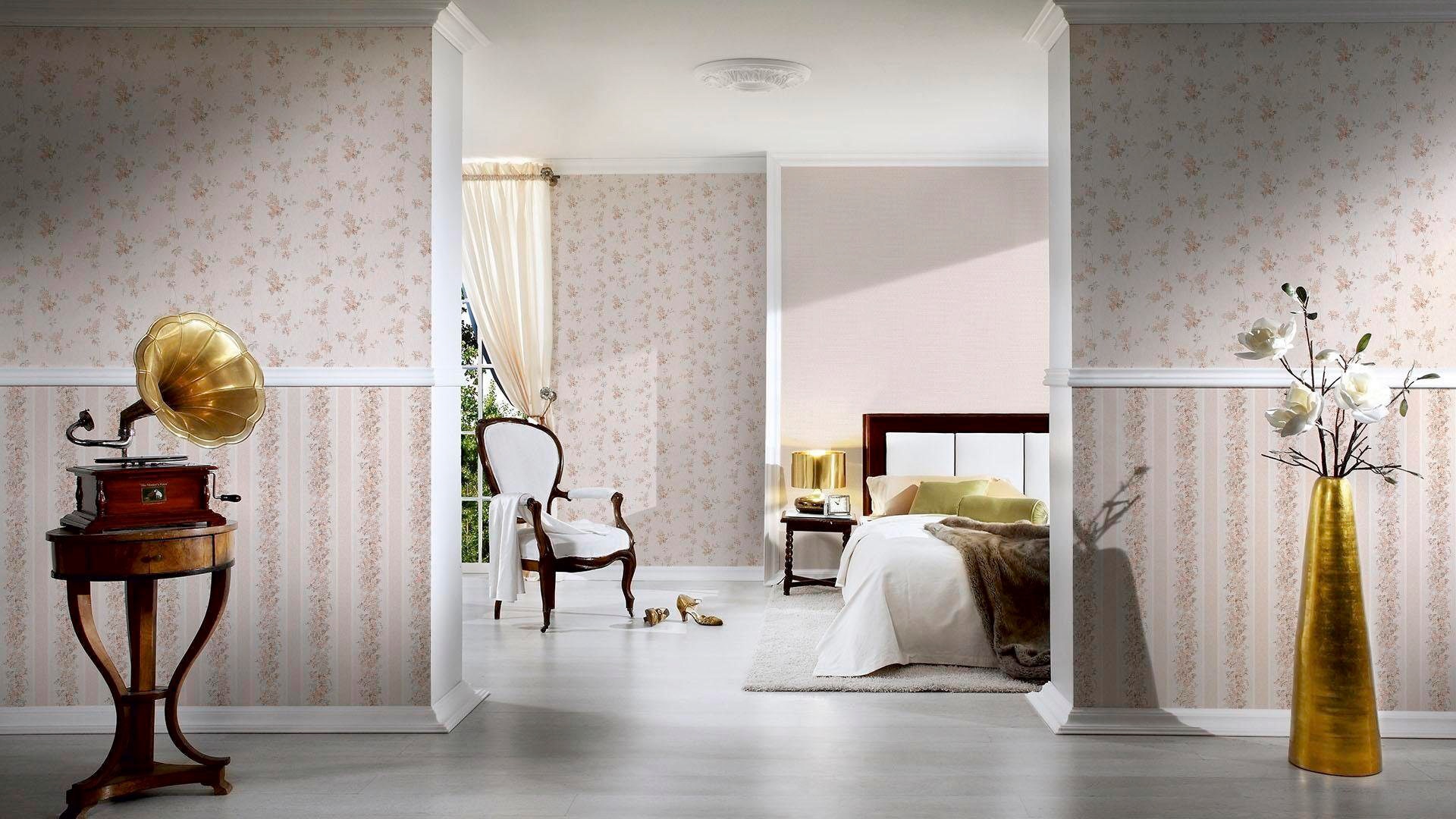 living walls Vliestapete »Concerto«, floral-geblümt, Landhaus Tapete Blumen Tapeten Wohnzimmer modern Flur Design Optik