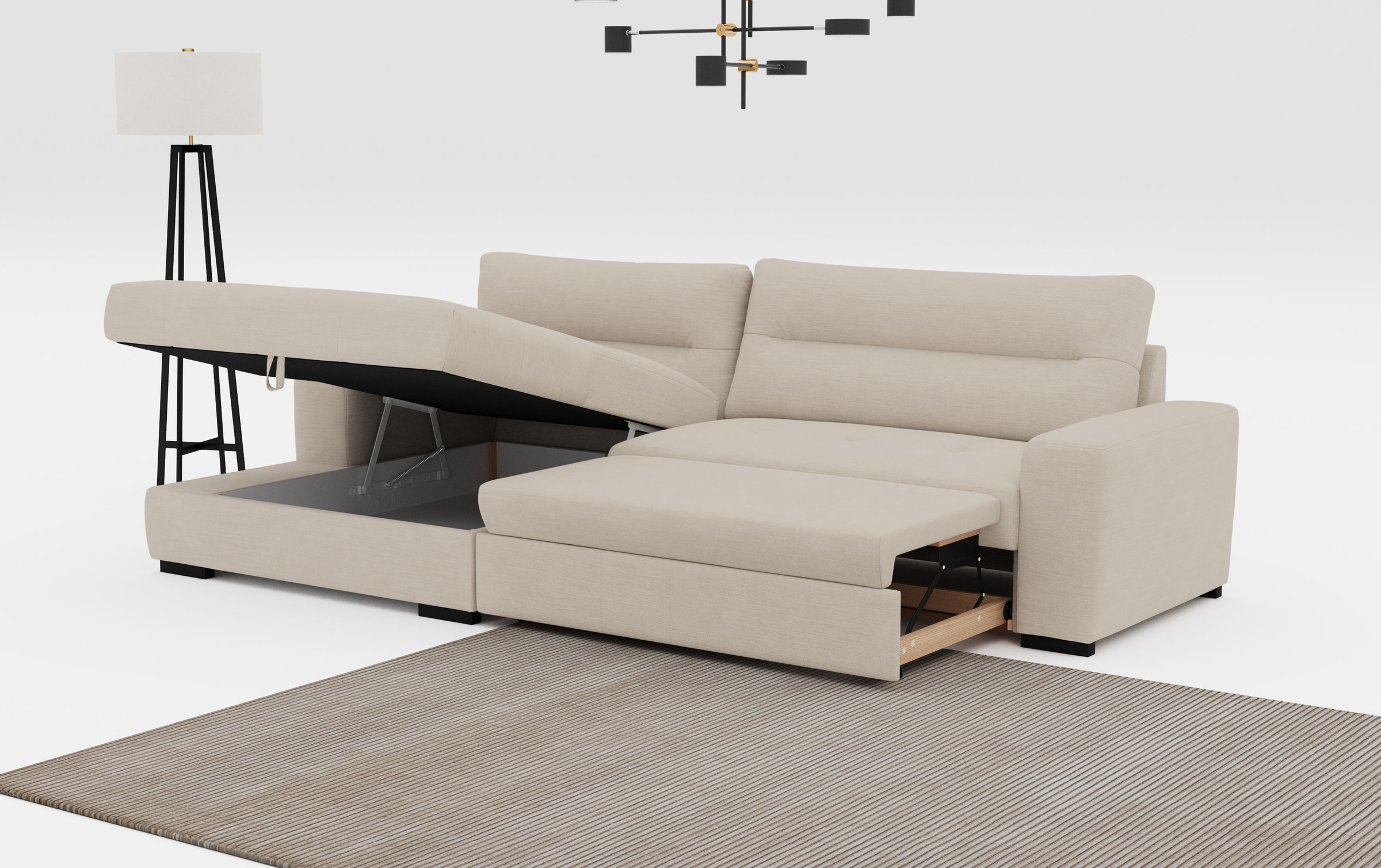 COTTA Ecksofa »Cappa L-Form«, wahlweise mit Bettfunktion & Bettkasten