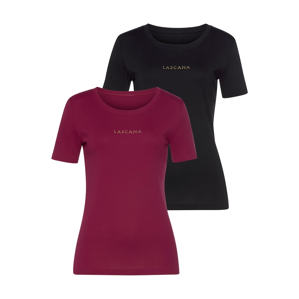 LASCANA T-Shirt, (2er-Pack)