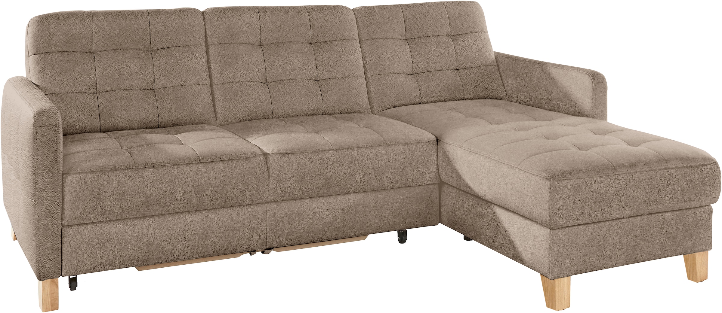 exxpo - sofa fashion Ecksofa »Elio, kompakt und komfortabel, bequem und zeitloses Design, L-Form«, wahlweise mit Bettfunktion