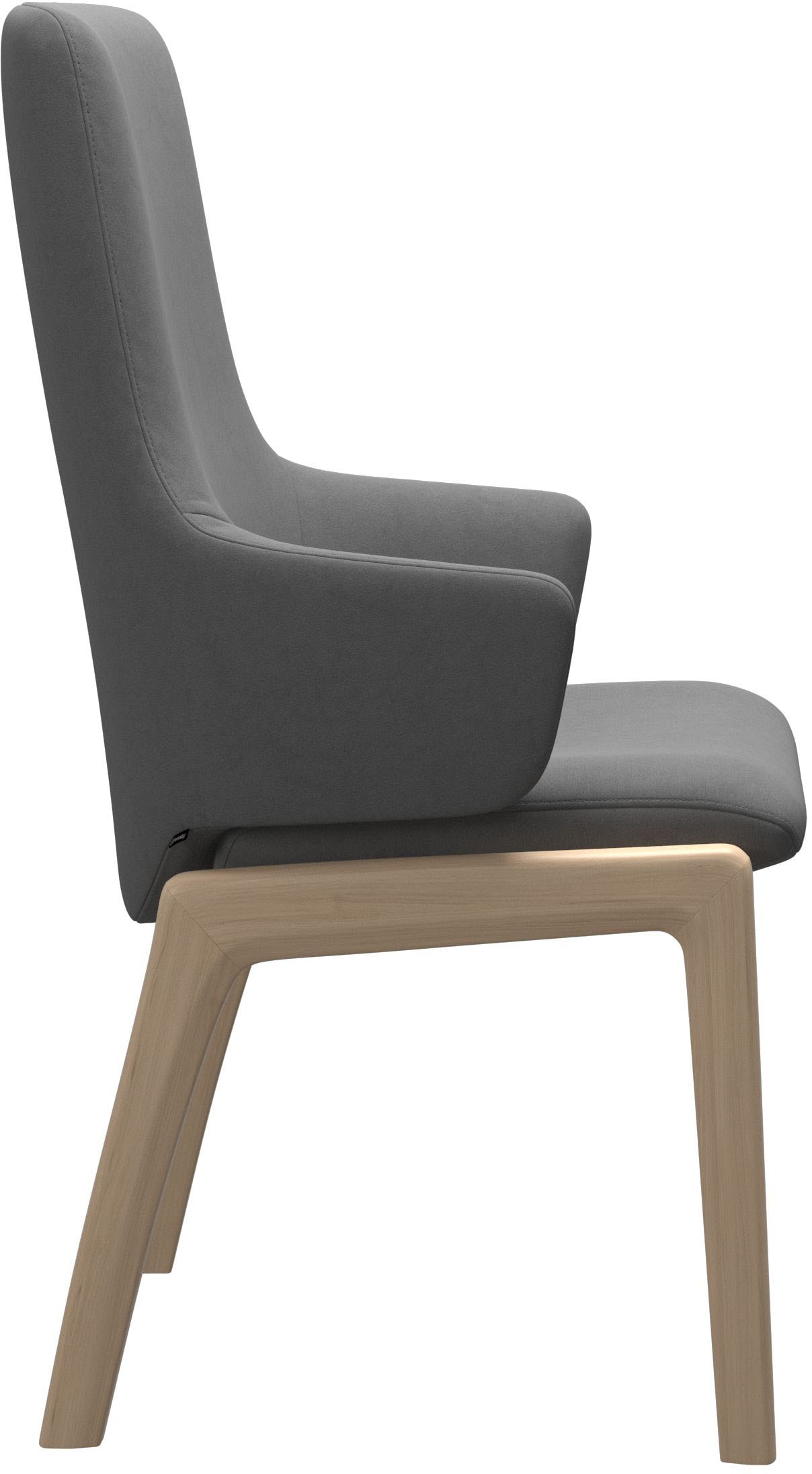 Stressless® Polsterstuhl »Laurel«, Microfaser DINAMICA, High Back mit Armlehne, Größe L, mit abgerundeten Beinen in Walnuss
