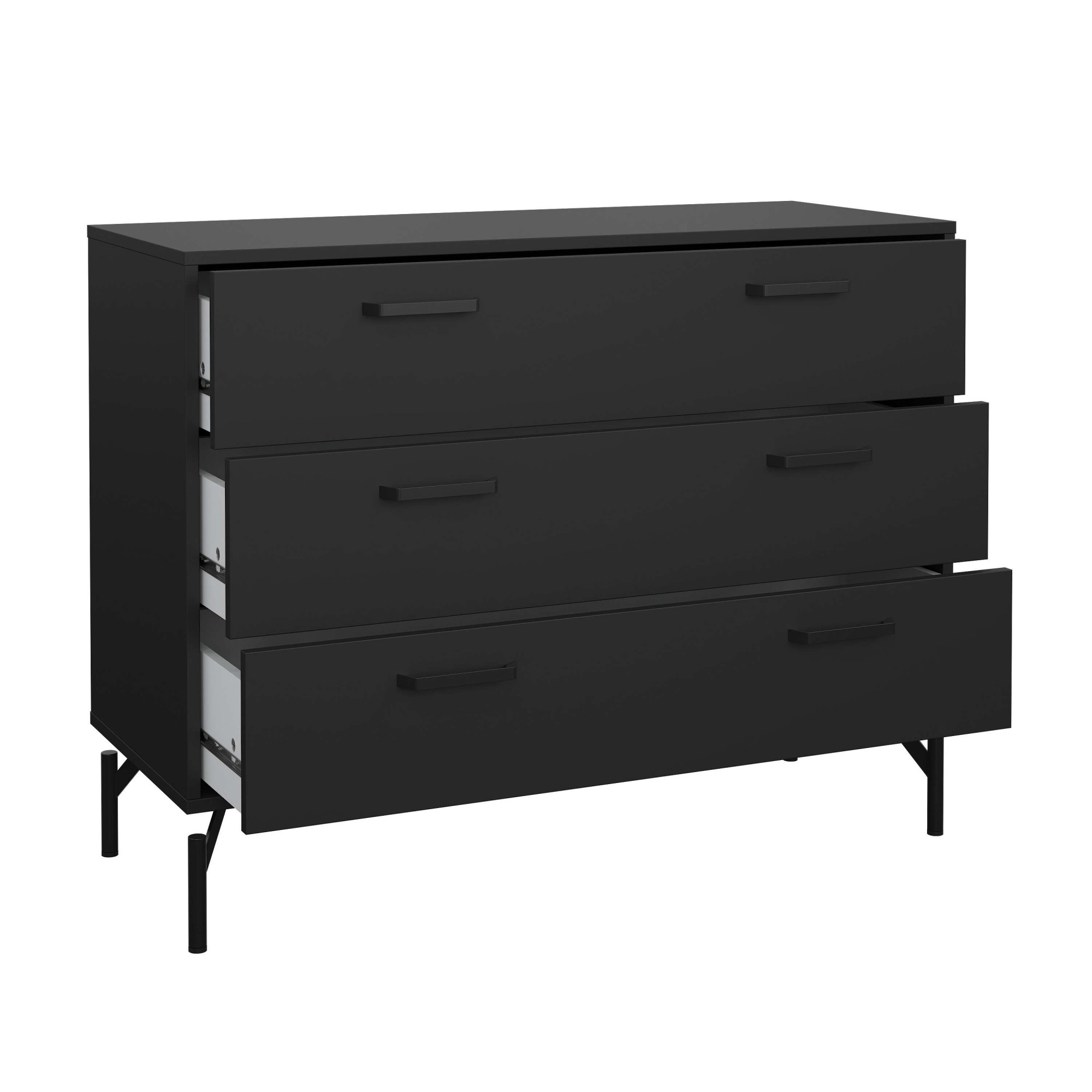 INOSIGN Kommode »Dana, Aufbewahrung, Schubladenschrank, Stauraum«, Sideboard mit 3 Schubladen, Metallbeine, Breite 99 cm