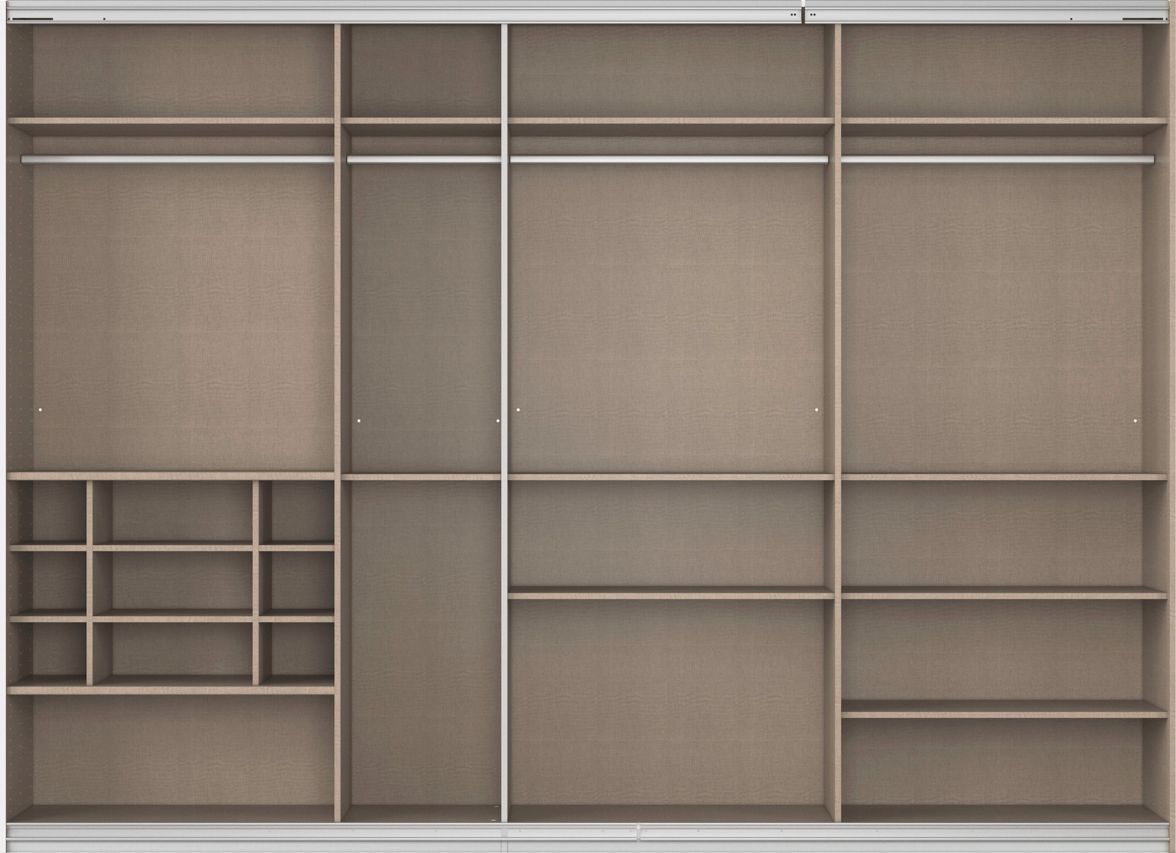 rauch Schwebetürenschrank »Kleiderschrank Schrank Garderobe Wäscheschrank TOMA mit Passepartout«, inkl. Regaleinsatz sowie zusätzlichen Einlegeböden MADE IN GERMANY