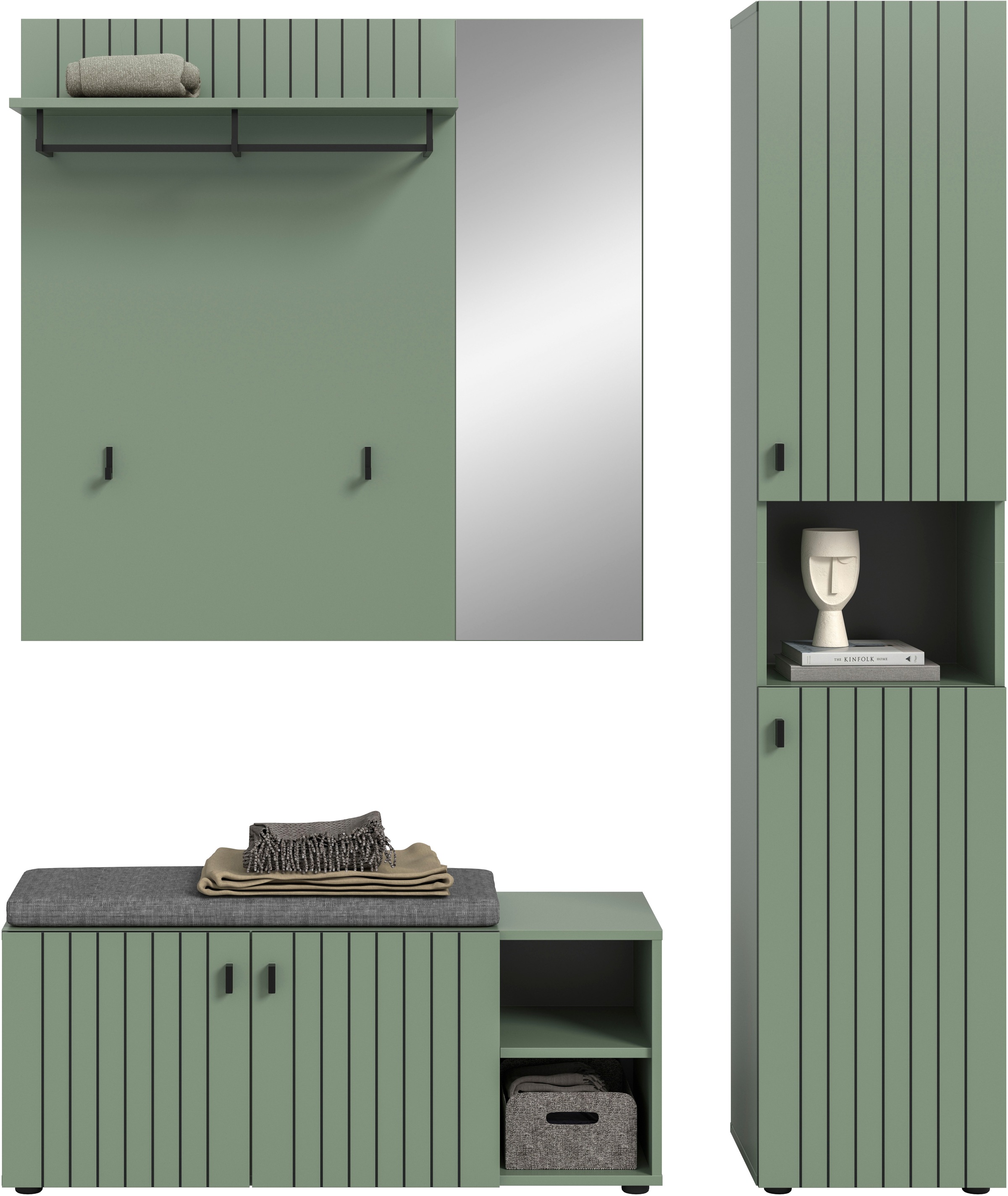 INOSIGN Garderoben-Set »TATIO, 4-tlg. Garderobenkombination, Breite: 161 cm günstig online kaufen