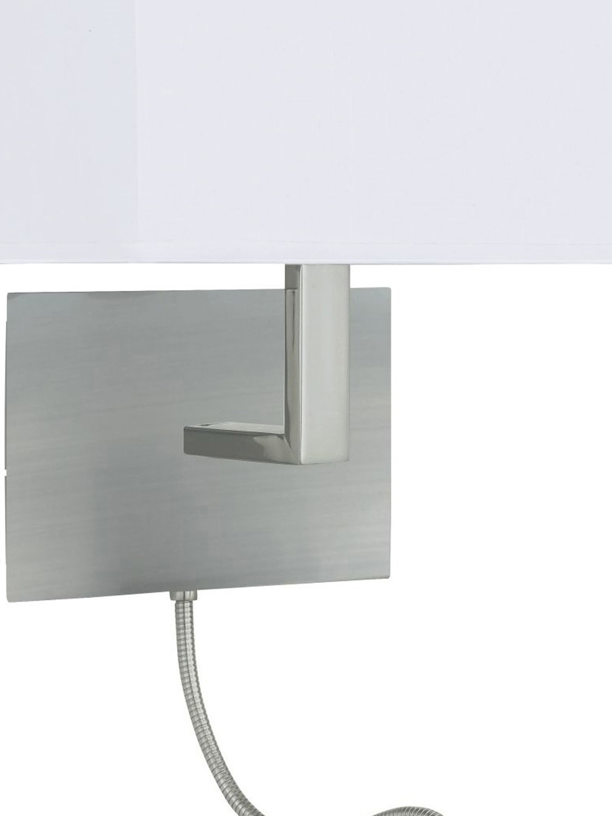 Searchlight Wandleuchte »Hotelwandlampe mit LED-Leselampe - Metall und Stoffschirm« E27 1 Stk.