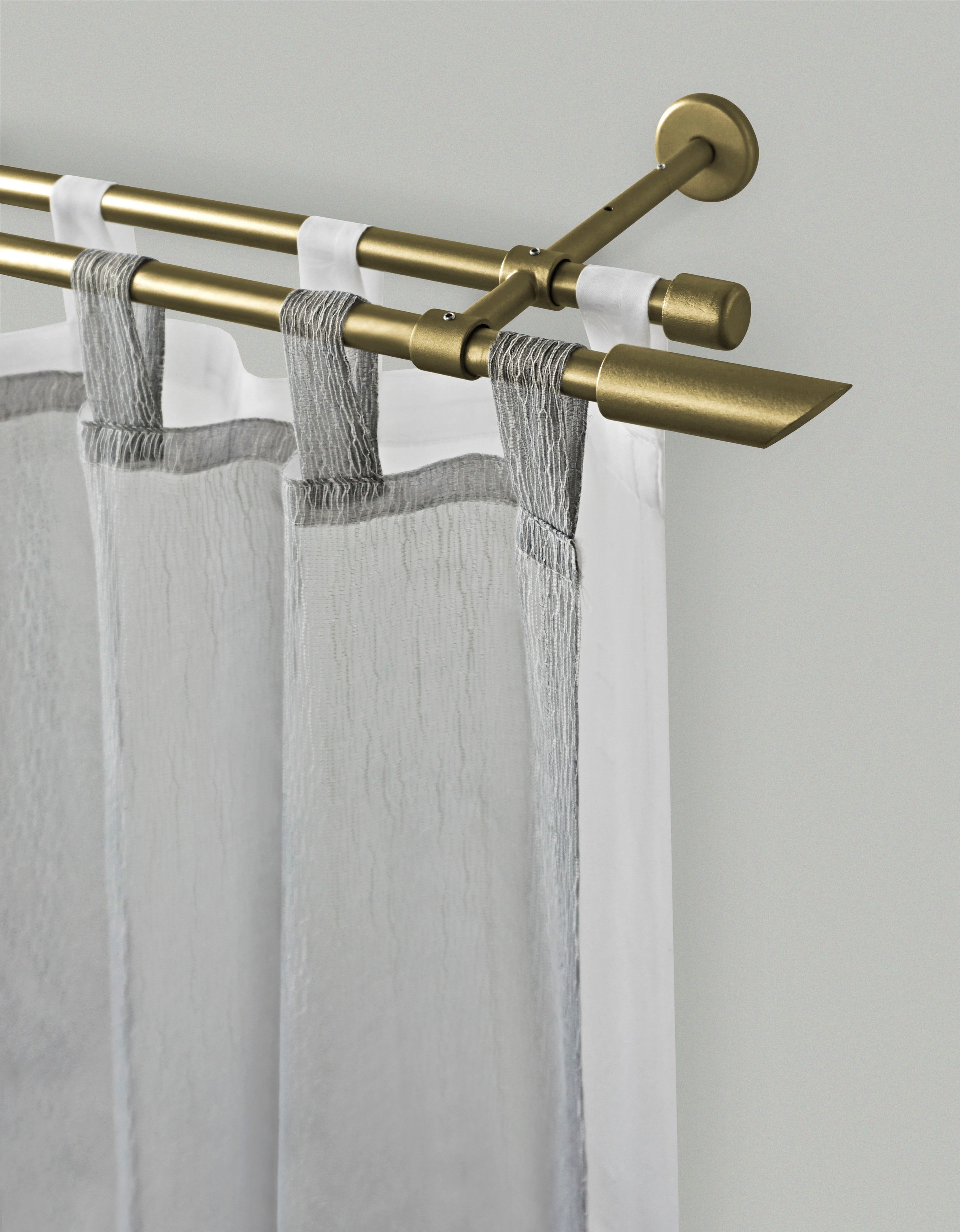 GARESA Gardinenstange »ZYLI« Ø 16 mm 2 läufig-läufig Wunschmaßlänge;Träger; günstig online kaufen