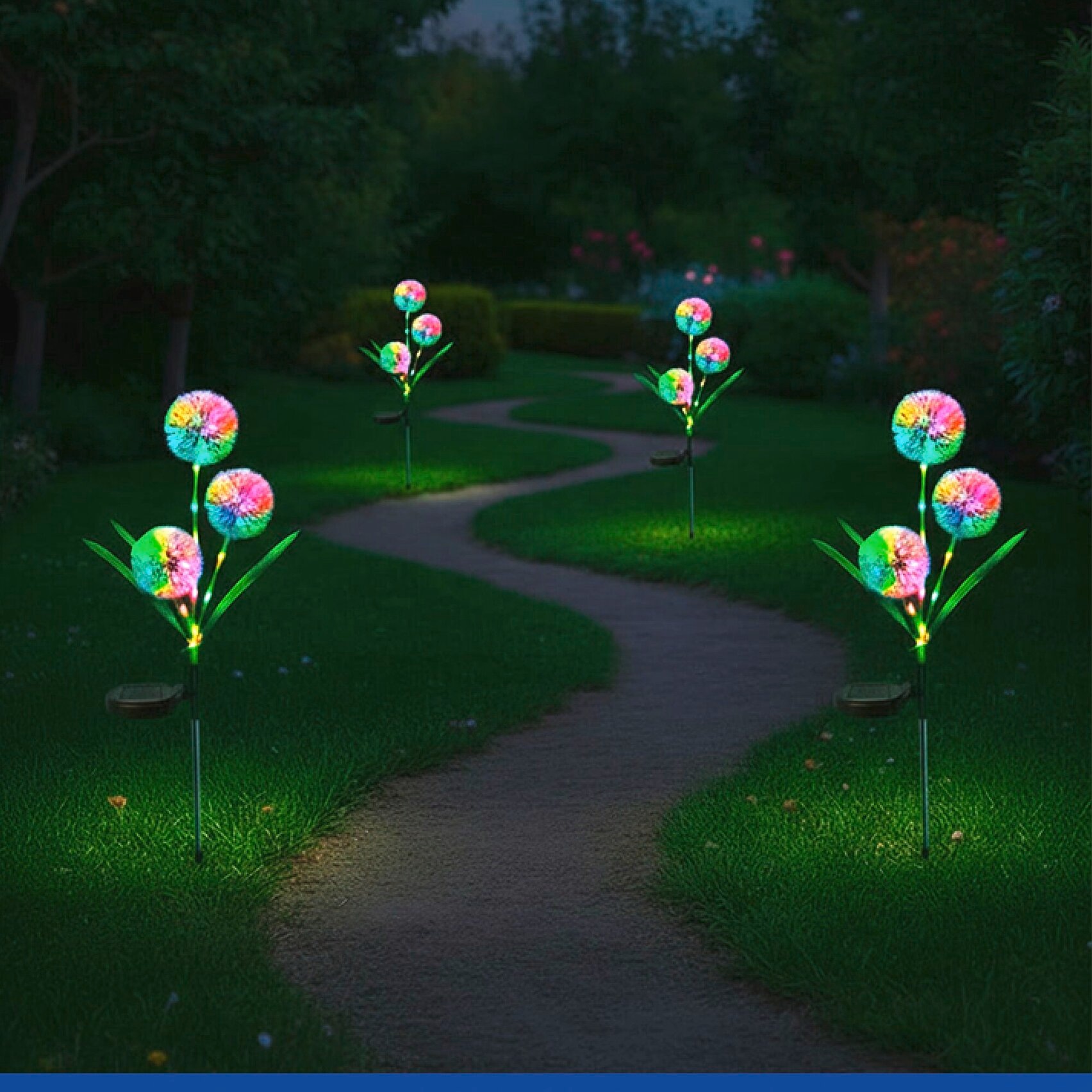 Maximex LED Gartenleuchte »Modell Pusteblume« 2 Stk. Farbwechsler LED Gartenstecker, solarbetriebene Gartenbeleuchtung, 2 Einstellungen